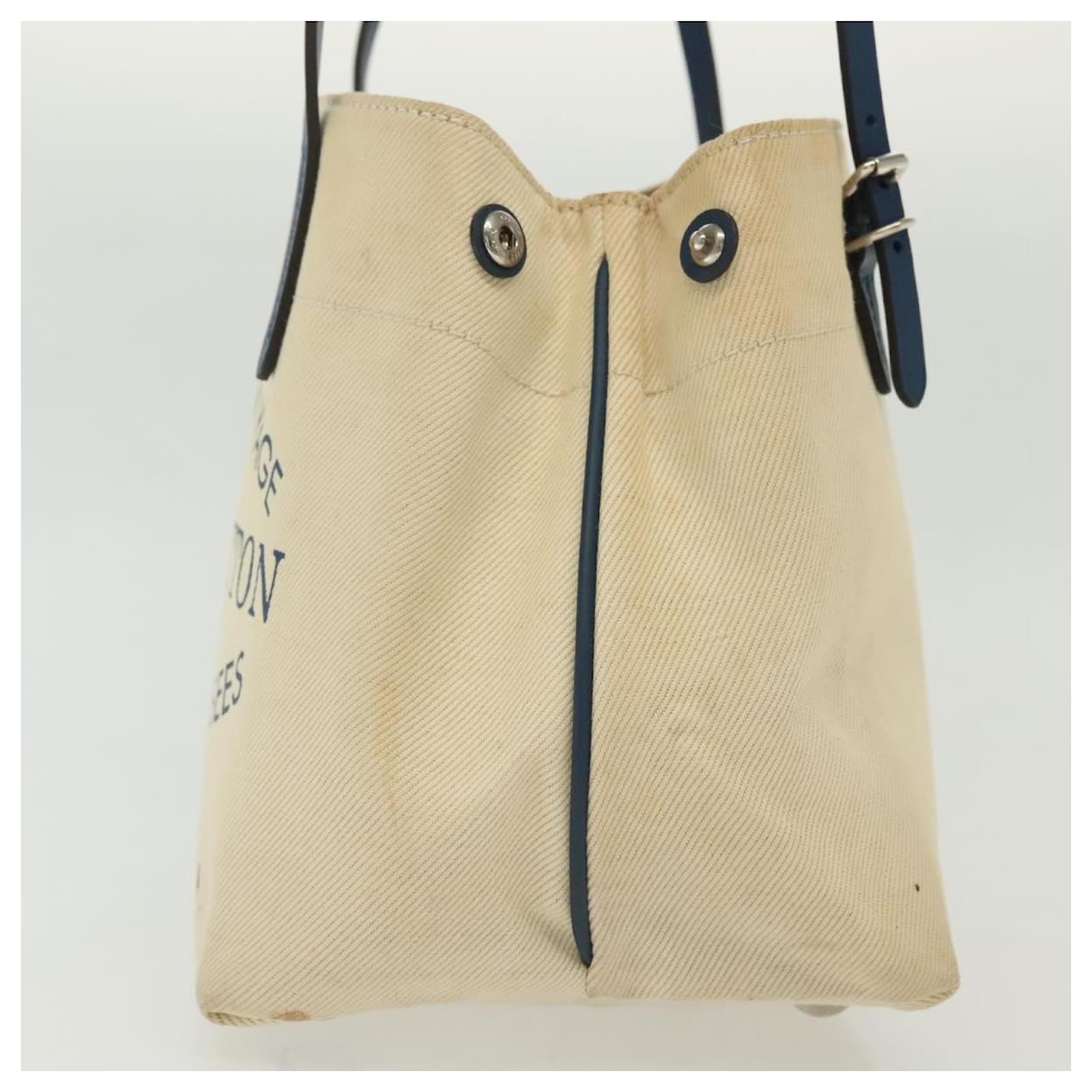 LOUIS VUITTON Cabas PM Tote Bag Canvas White Blue M94504 LV Auth BA4614 Cloth  ref.2424012