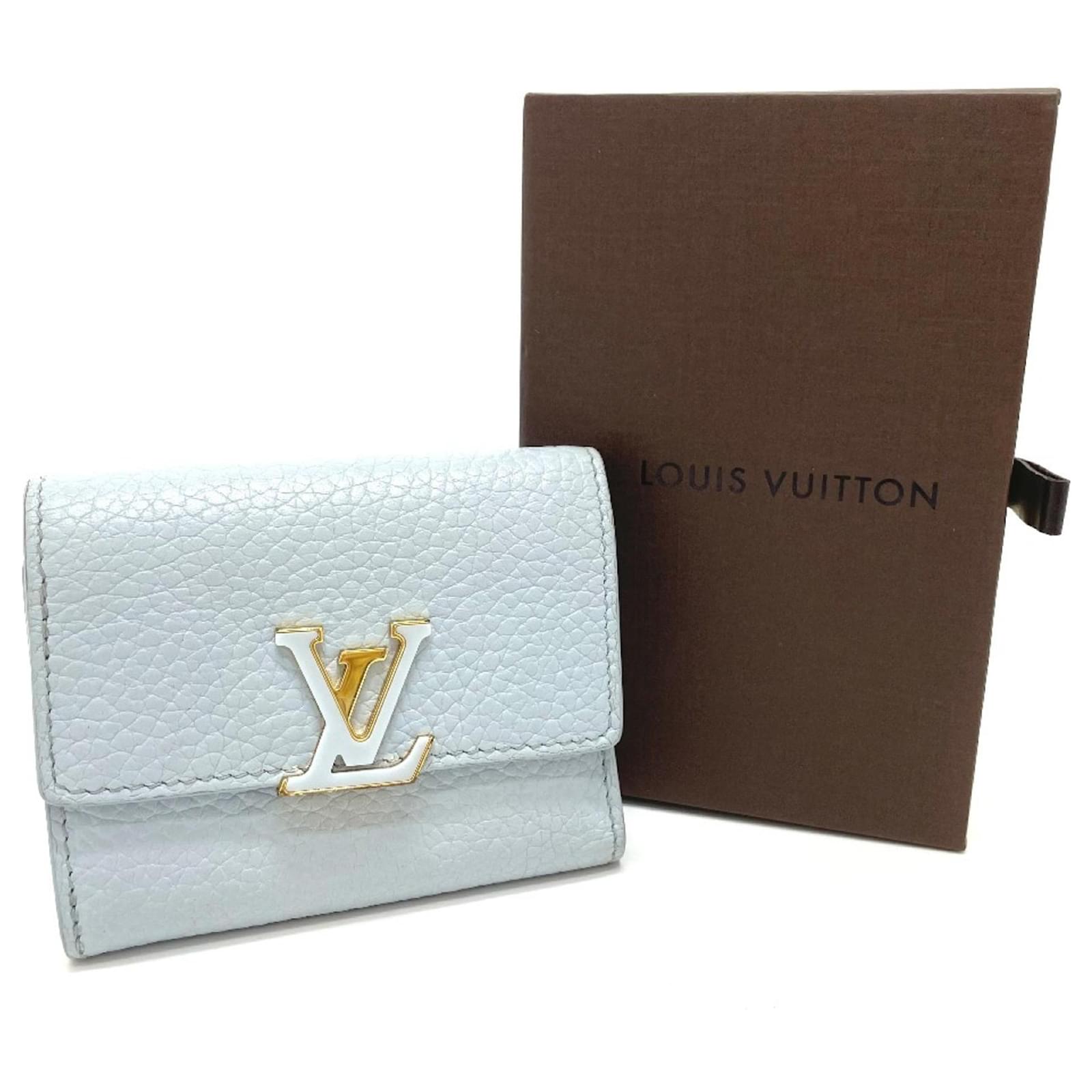 Louis Vuitton Portefeuille Capucines XS Compact Tri-fold Wallet Blue Leather  ref.2424706