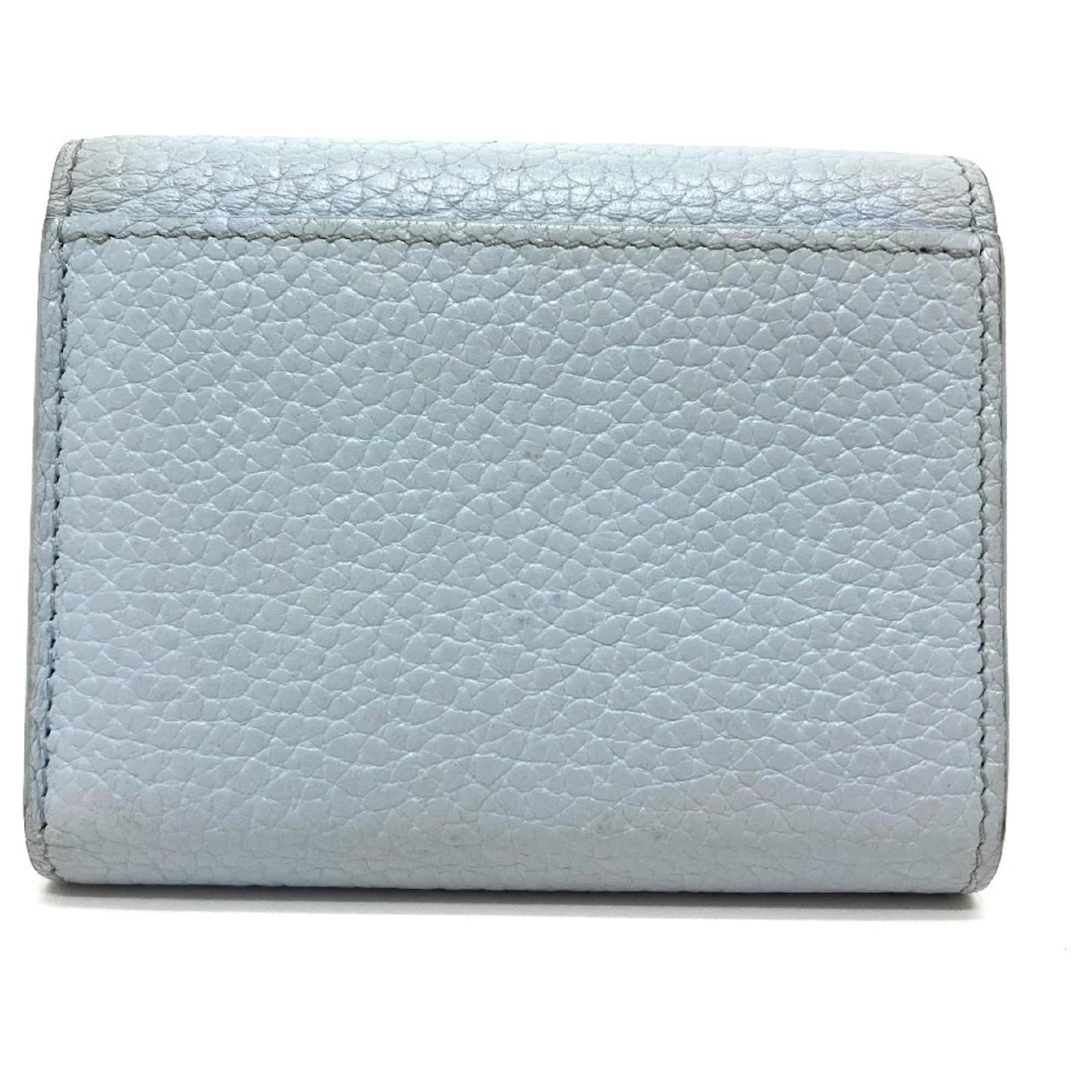 Louis Vuitton Portefeuille Capucines XS Compact Tri-fold Wallet Blue Leather  ref.2424706