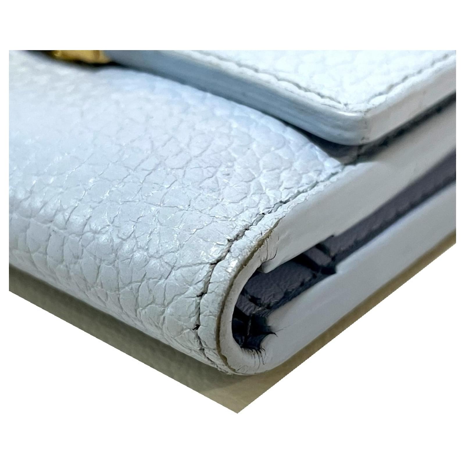 Louis Vuitton Portefeuille Capucines XS Compact Tri-fold Wallet Blue Leather  ref.2424706