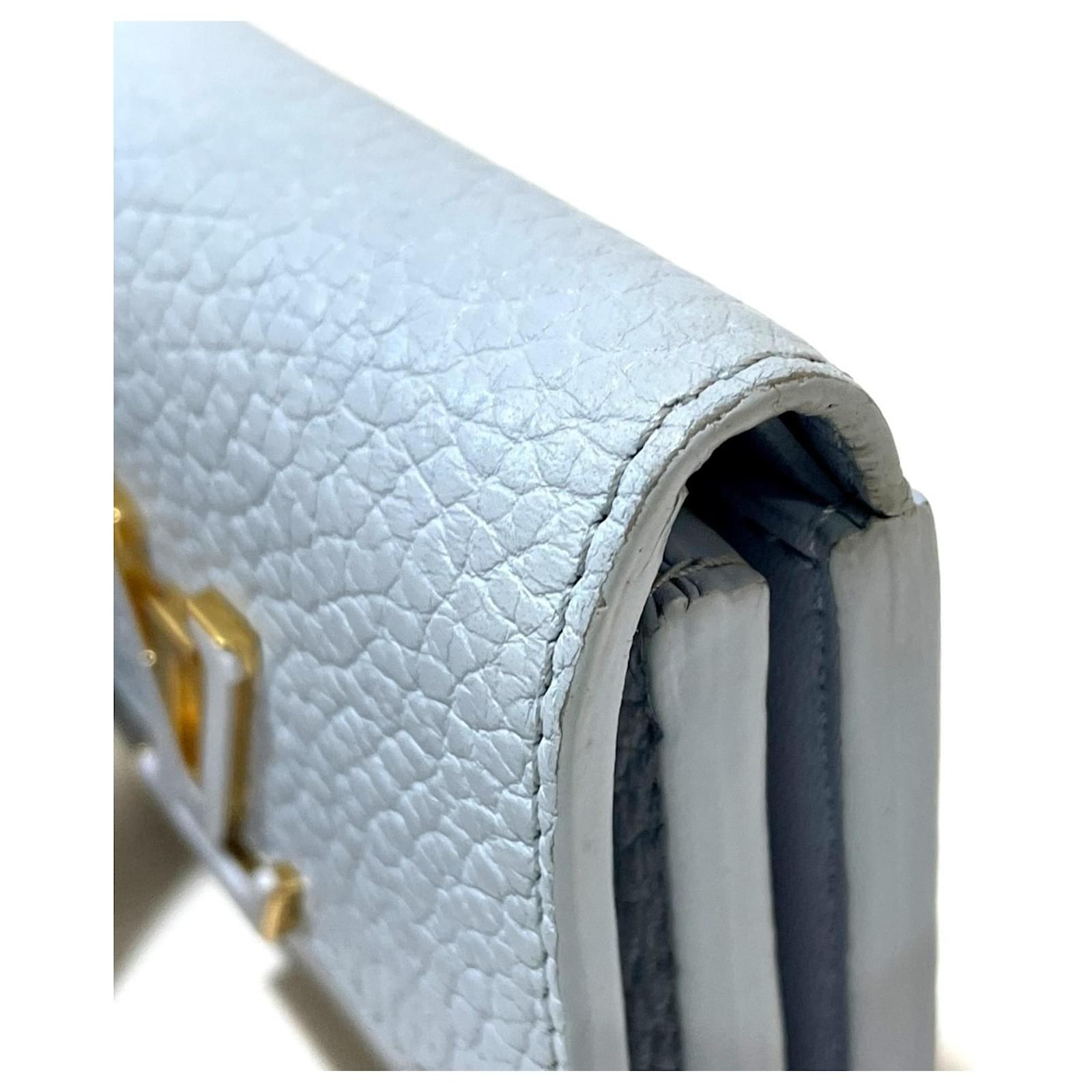 Louis Vuitton Portefeuille Capucines XS Compact Tri-fold Wallet Blue Leather  ref.2424706