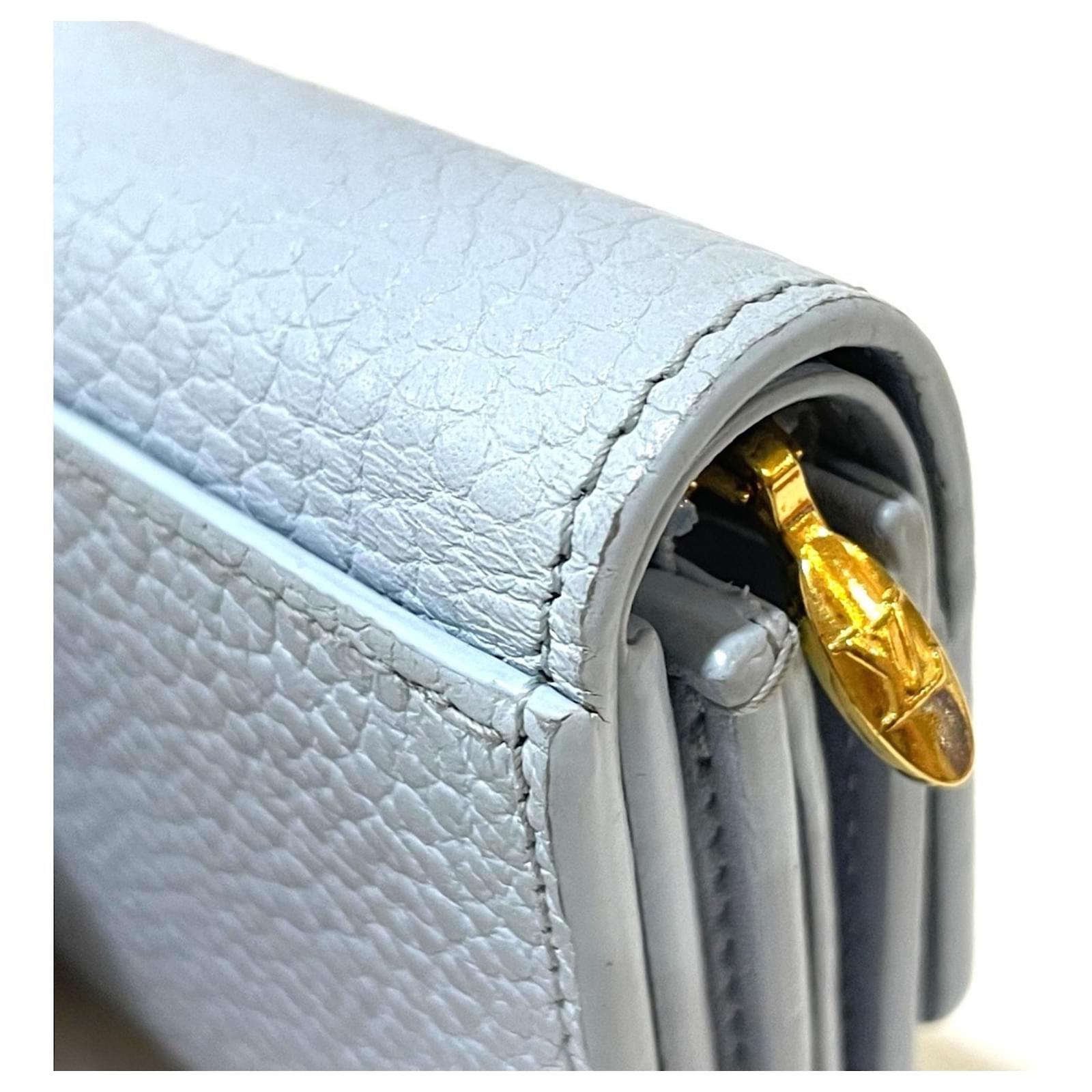 Louis Vuitton Portefeuille Capucines XS Compact Tri-fold Wallet Blue Leather  ref.2424706