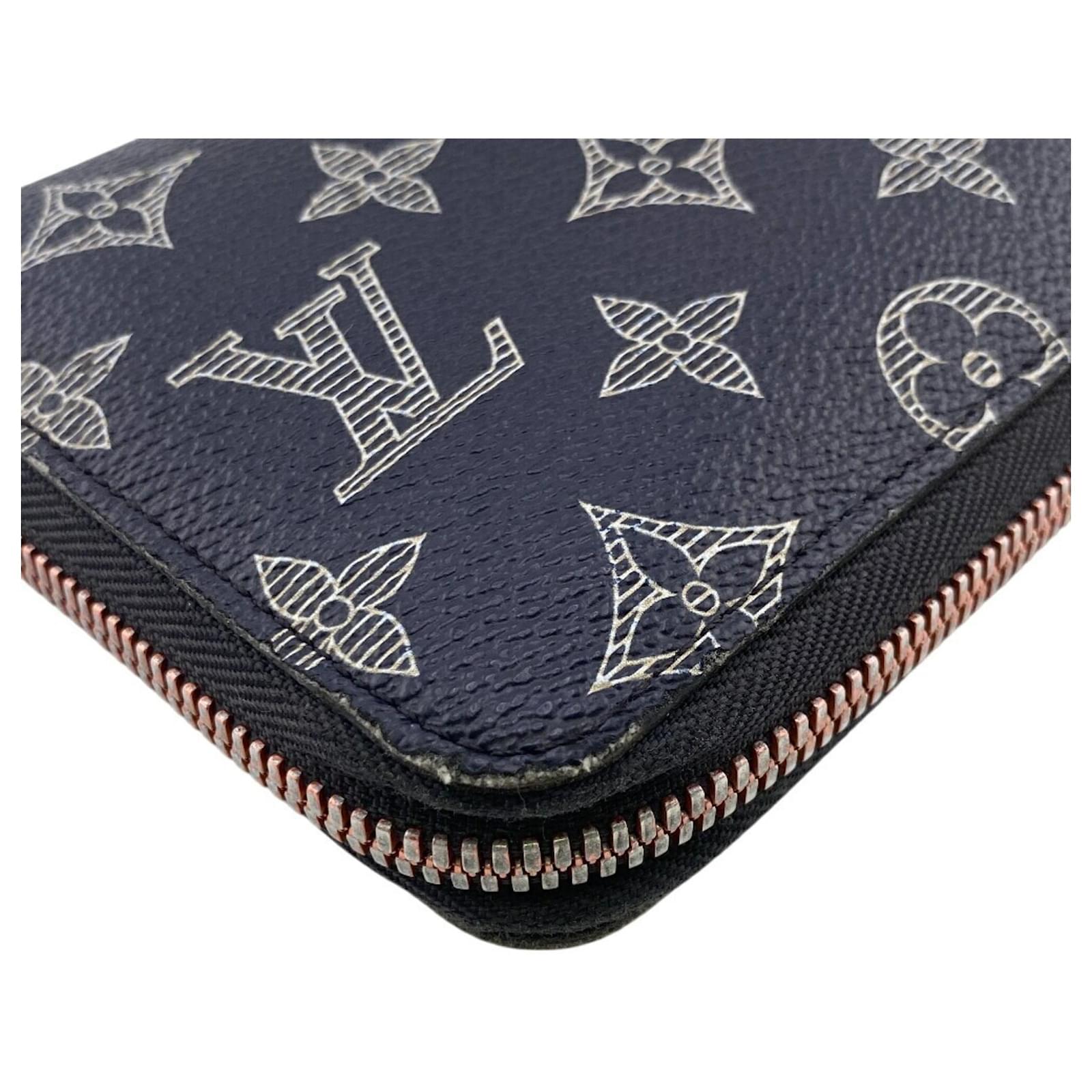 Louis Vuitton Zippy Organizer NM Long Wallet Pink Navy blue Patent leather  ref.2425302