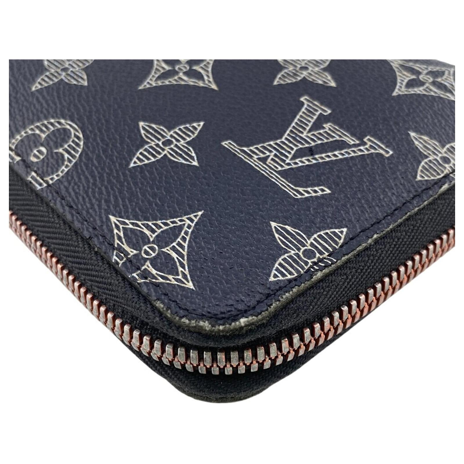 Louis Vuitton Zippy Organizer NM Long Wallet Pink Navy blue Patent leather  ref.2425302