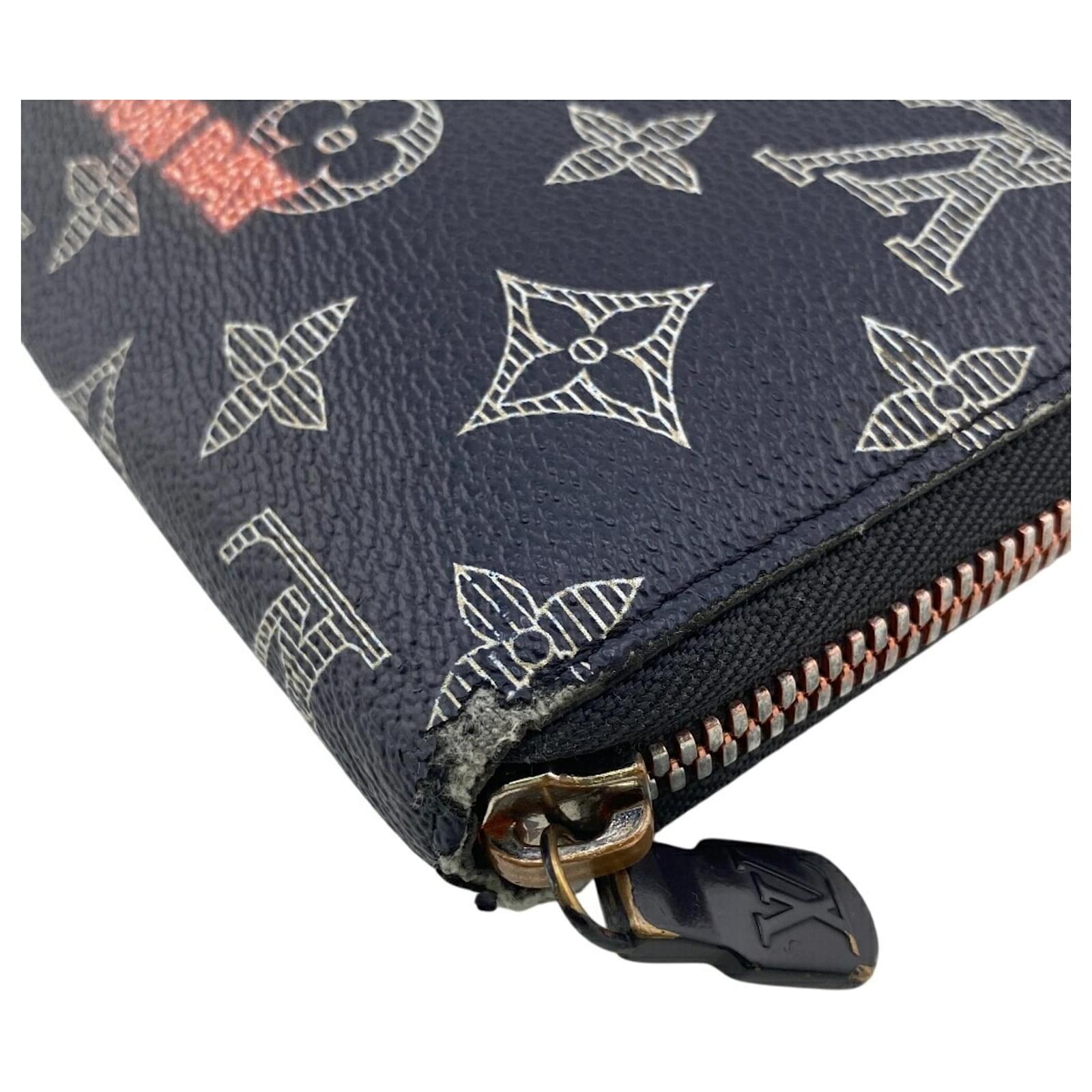 Louis Vuitton Zippy Organizer NM Long Wallet Pink Navy blue Patent leather  ref.2425302