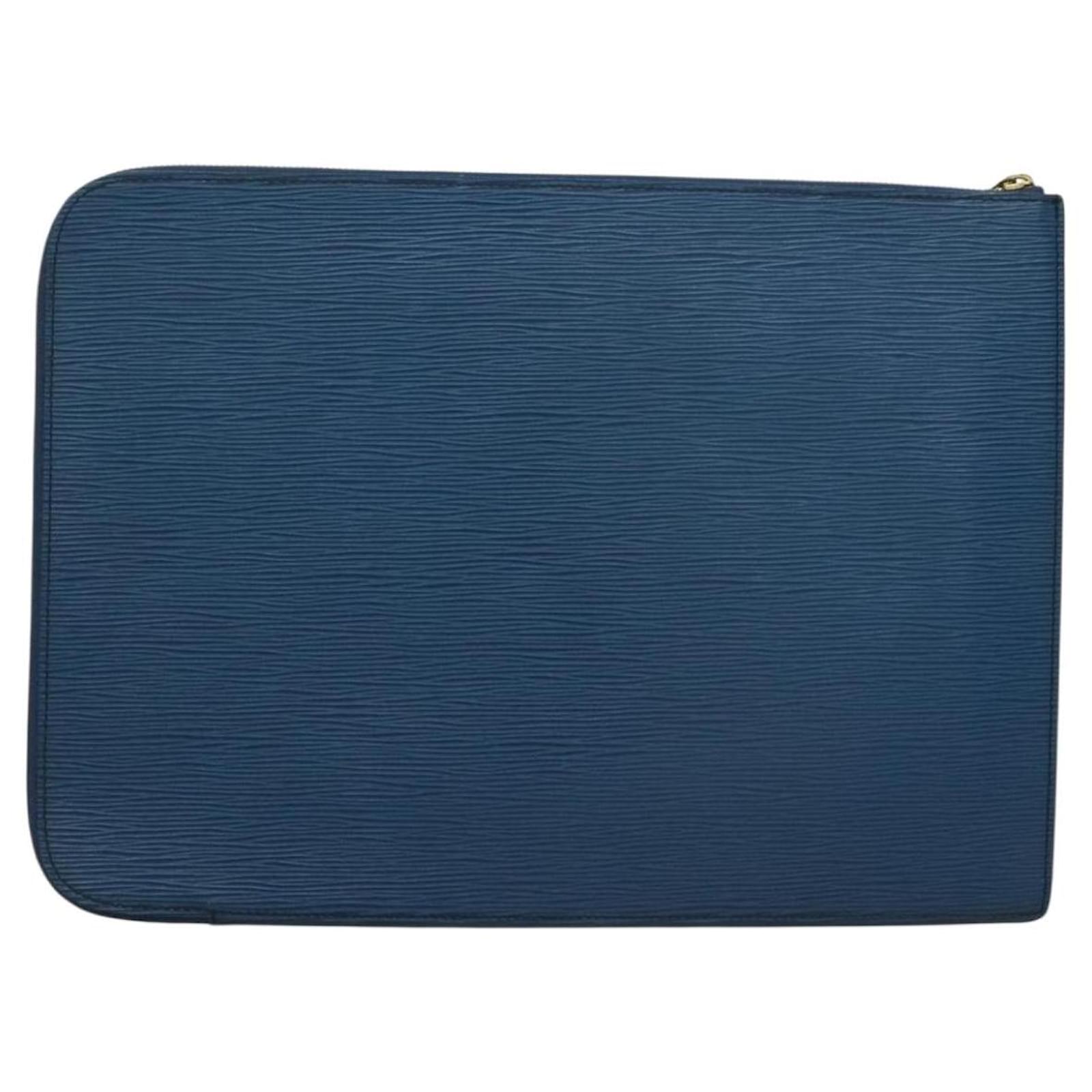 Louis Vuitton Pochette Document Blue Leather  ref.2426466