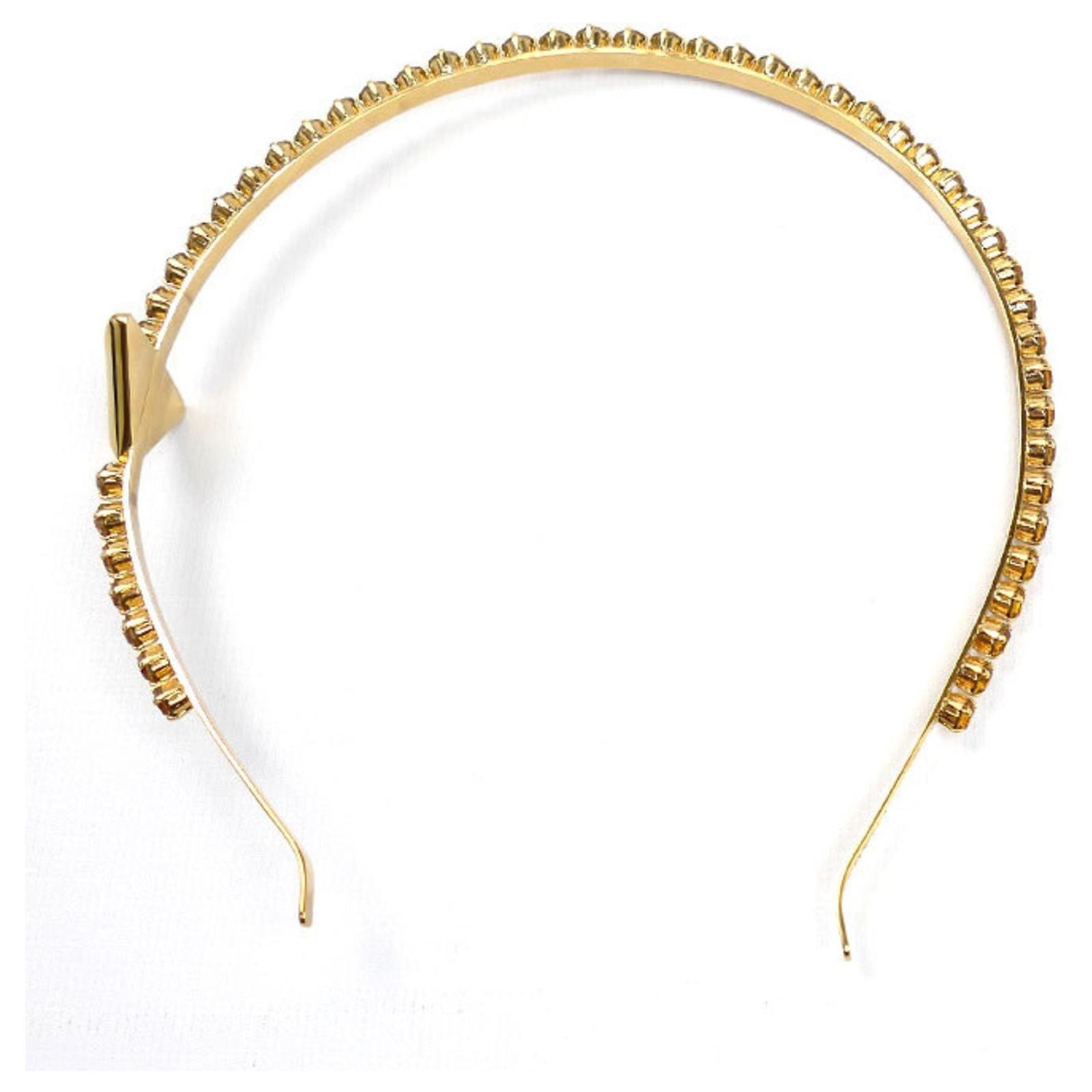 PRADA Prada Brass Artificial Crystal Triangle Headband 1IH048 2CK4 F03CR Prada Brass Artificial Crystal Triangle Headband Golden  main image 3