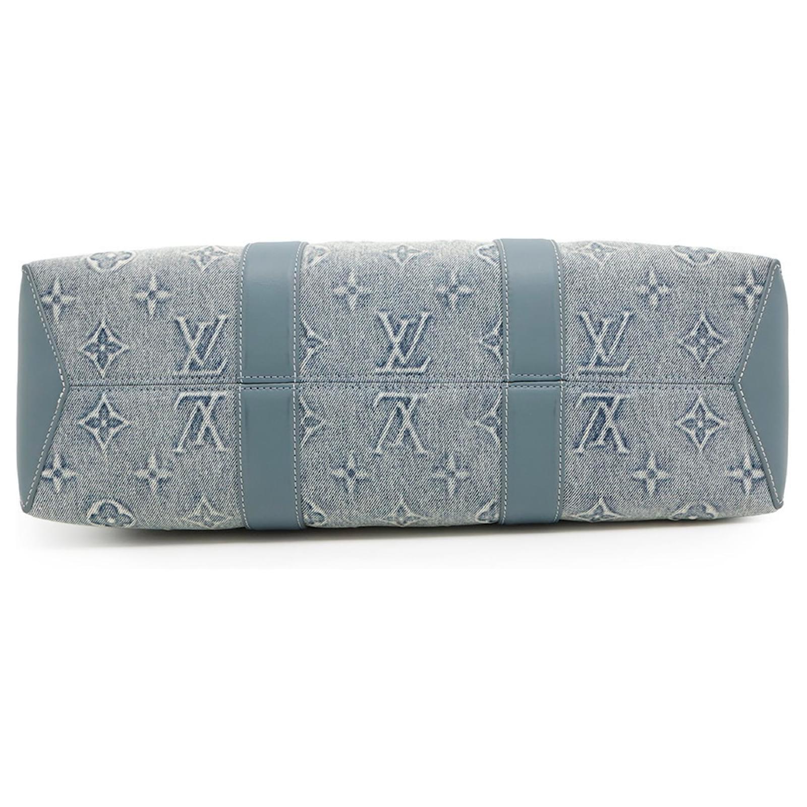 Louis Vuitton Monogram Washed Denim Weekend Tote Bag Blue ref.2427058