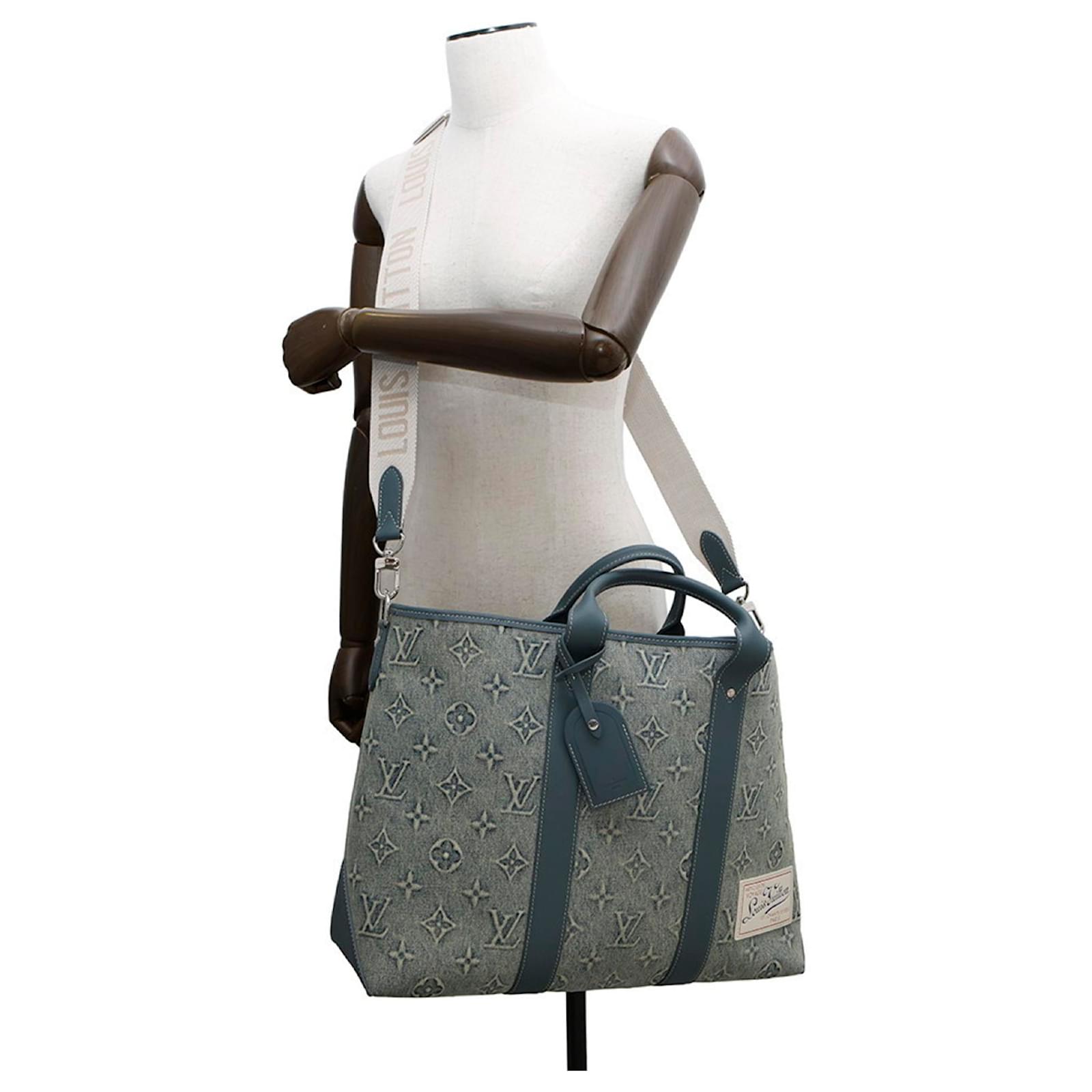 Louis Vuitton Monogram Washed Denim Weekend Tote Bag Blue ref.2427058