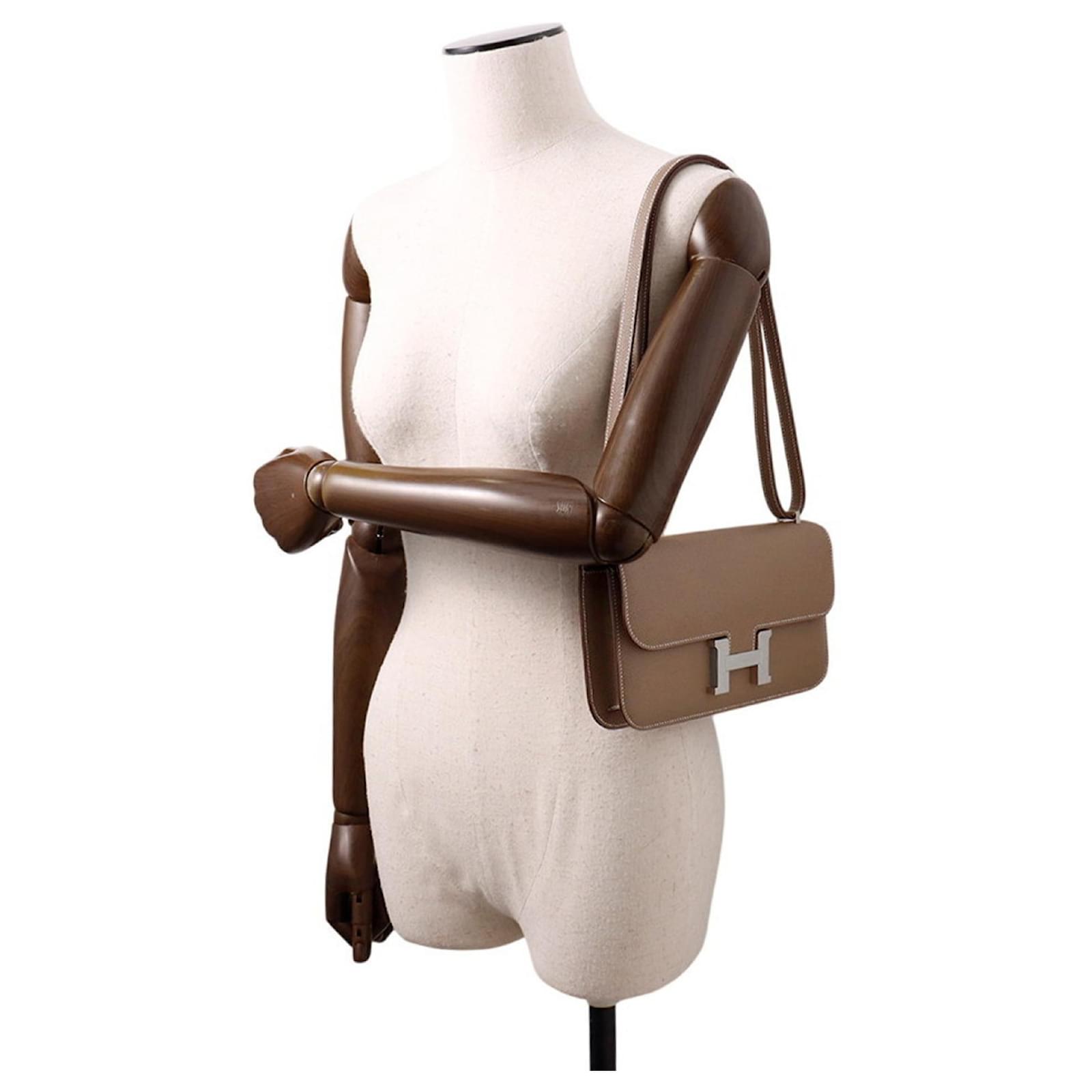 Hermès Hermes Constance Elan Miroir Shoulder Bag Taupe Leather ref