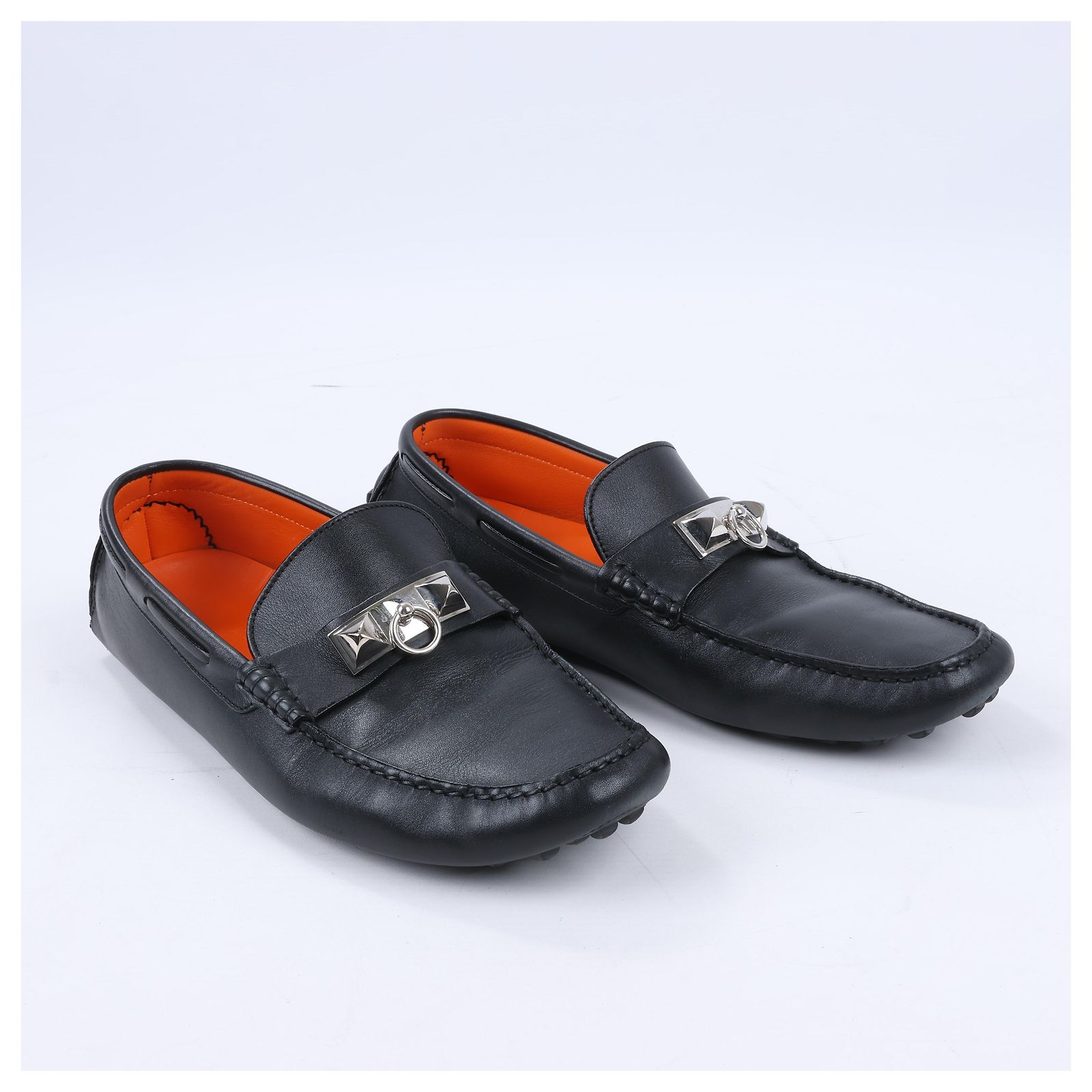 Hermès HERMES Irving Leather Driving Moccasins in Black  display picture 3