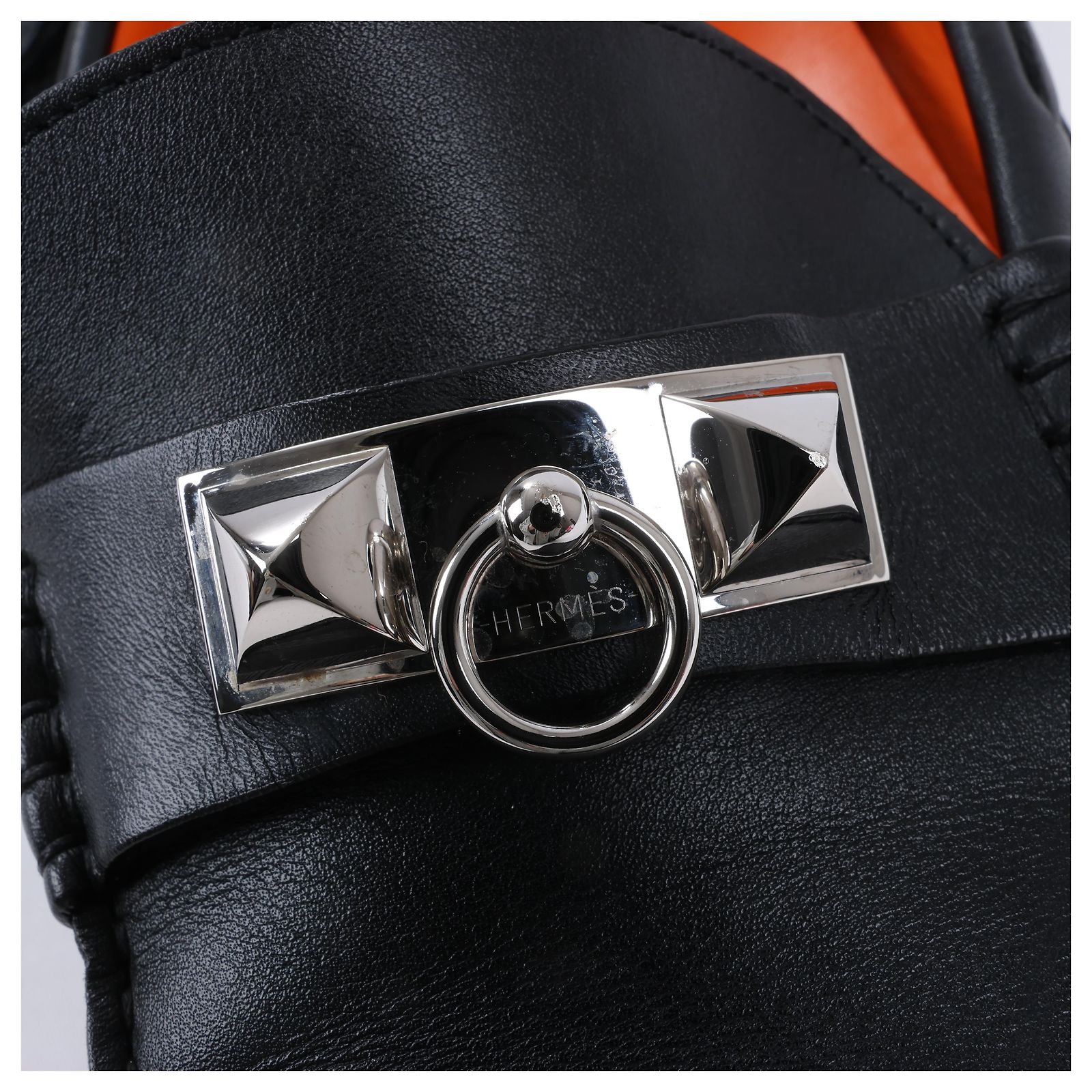 Hermès HERMES Irving Leather Driving Moccasins in Black  display picture 1