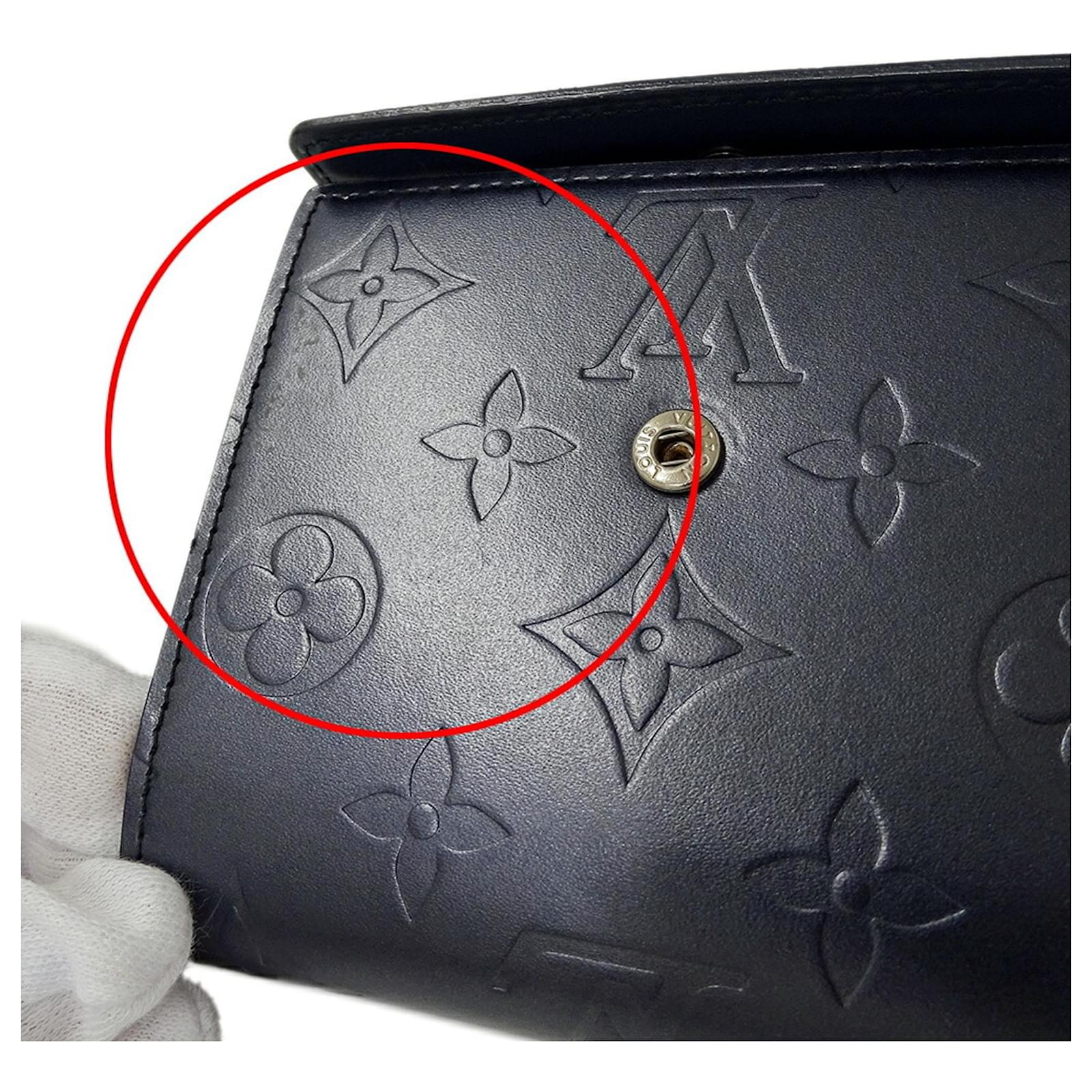 Louis Vuitton Monogram Matte Wallet Blue Cloth  ref.2429365