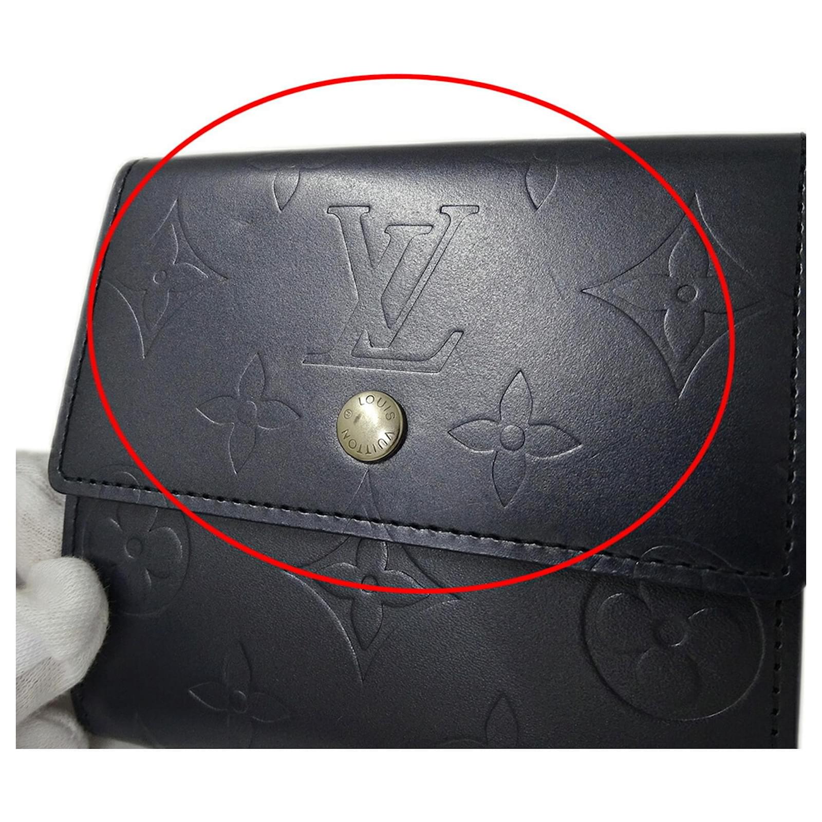 Louis Vuitton Monogram Matte Wallet Blue Cloth  ref.2429365