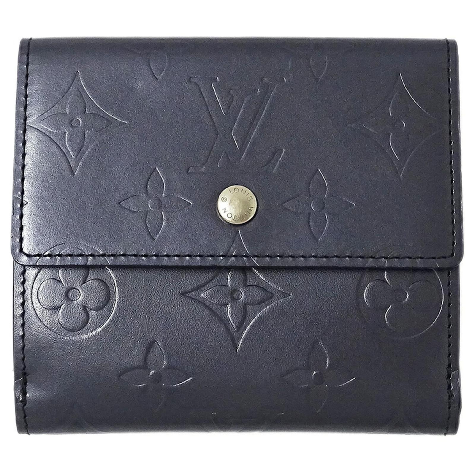 Louis Vuitton Monogram Matte Wallet Blue Cloth  ref.2429365