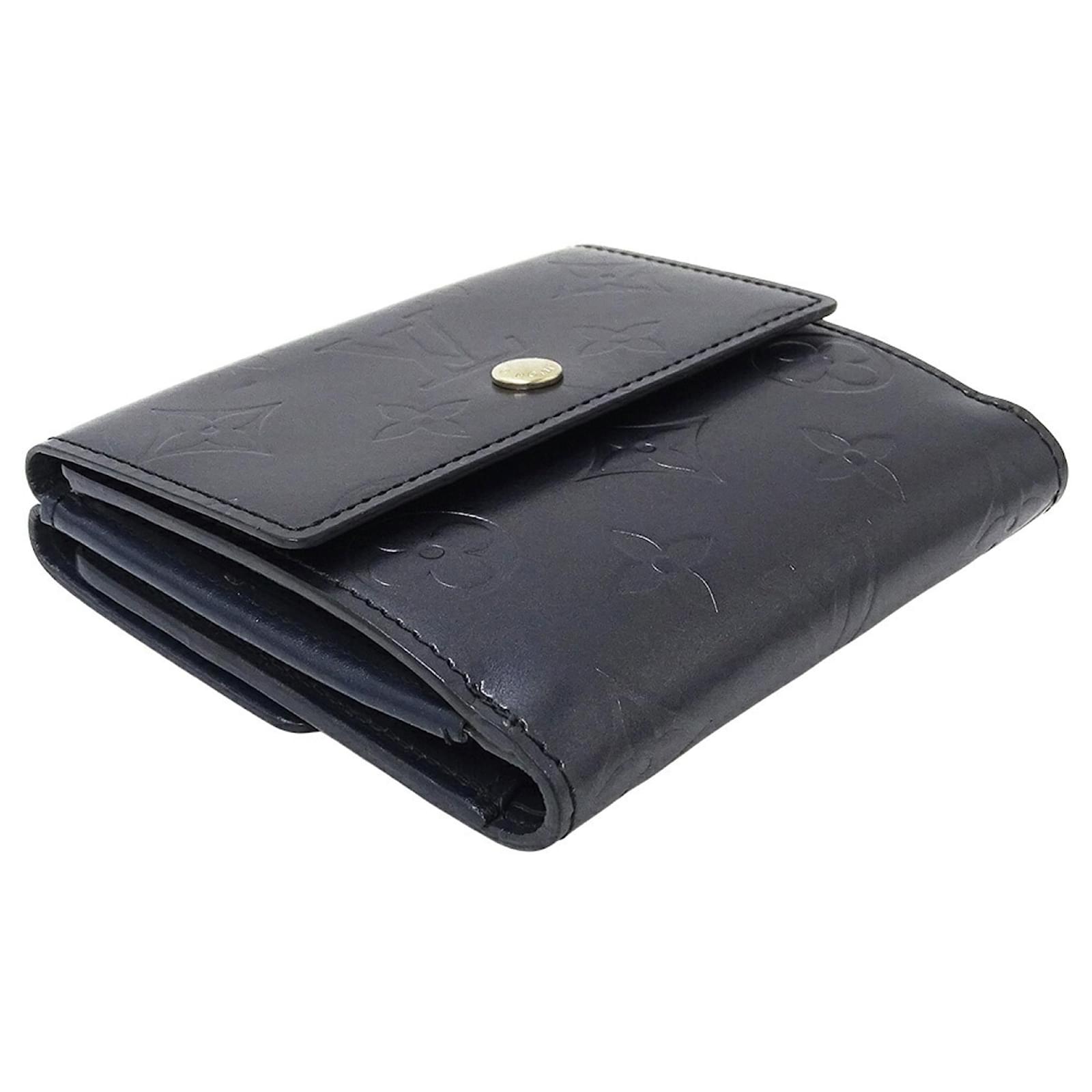 Louis Vuitton Monogram Matte Wallet Blue Cloth  ref.2429365
