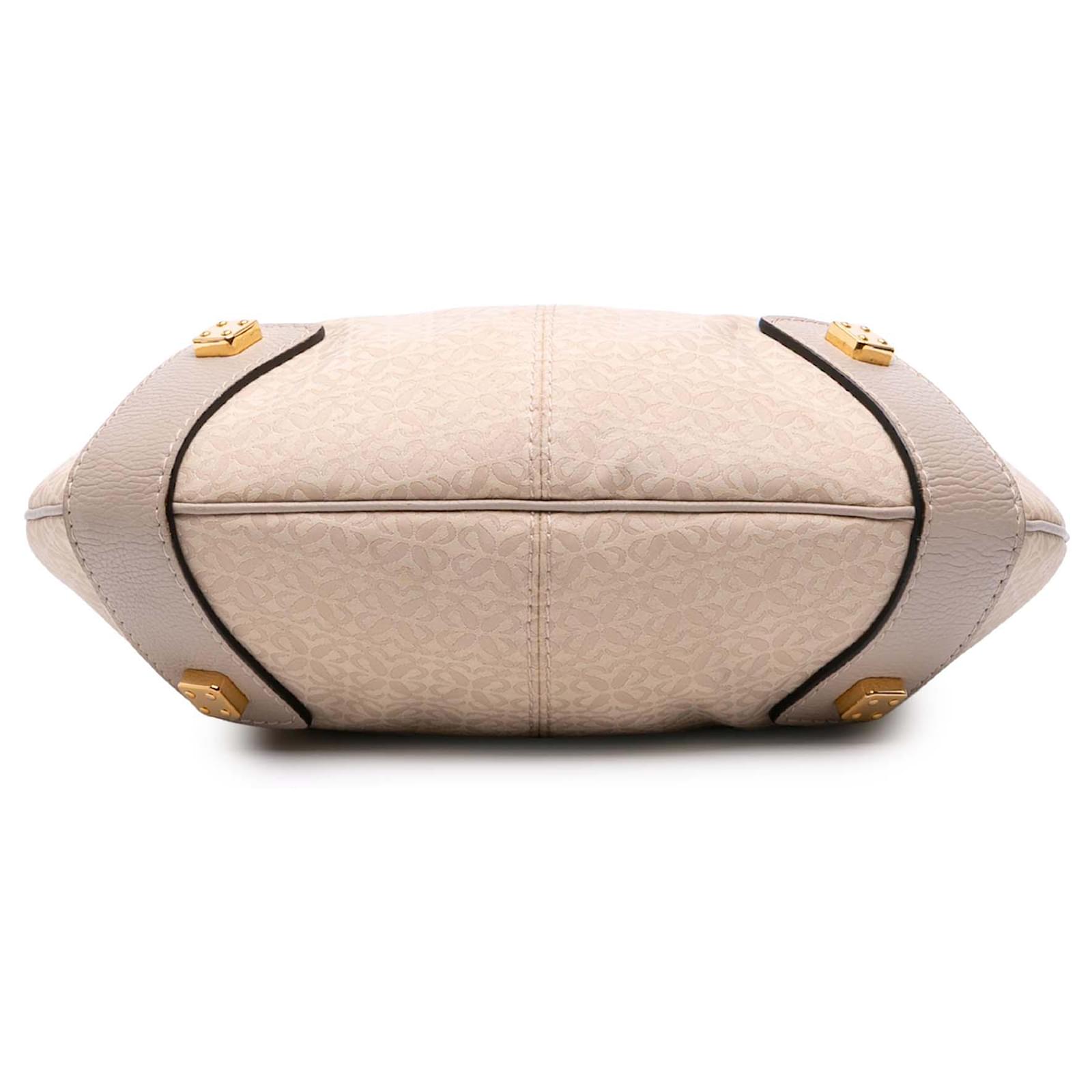 LOEWE Brown Anagram Canvas New Road Hobo Beige Cloth Cloth ref