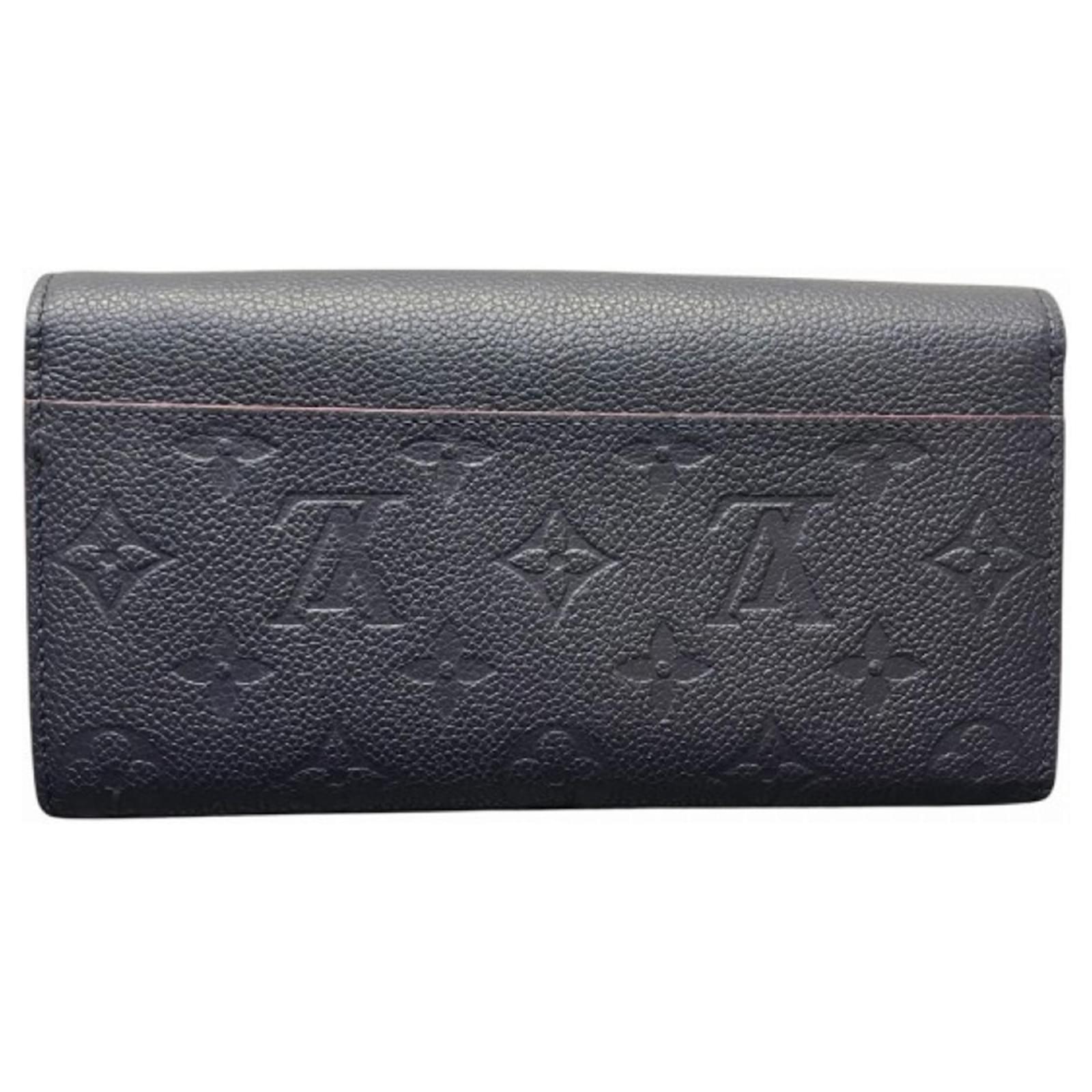 Sarah Louis Vuitton Monogram Empreinte Long Wallet Navy blue Cloth  ref.2430100