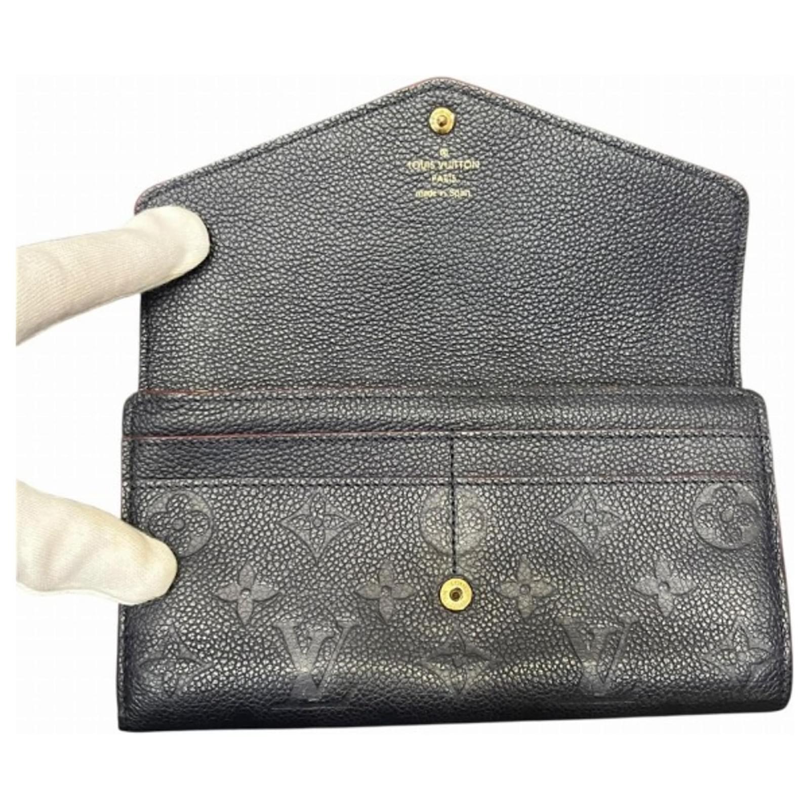 Sarah Louis Vuitton Monogram Empreinte Long Wallet Navy blue Cloth  ref.2430100