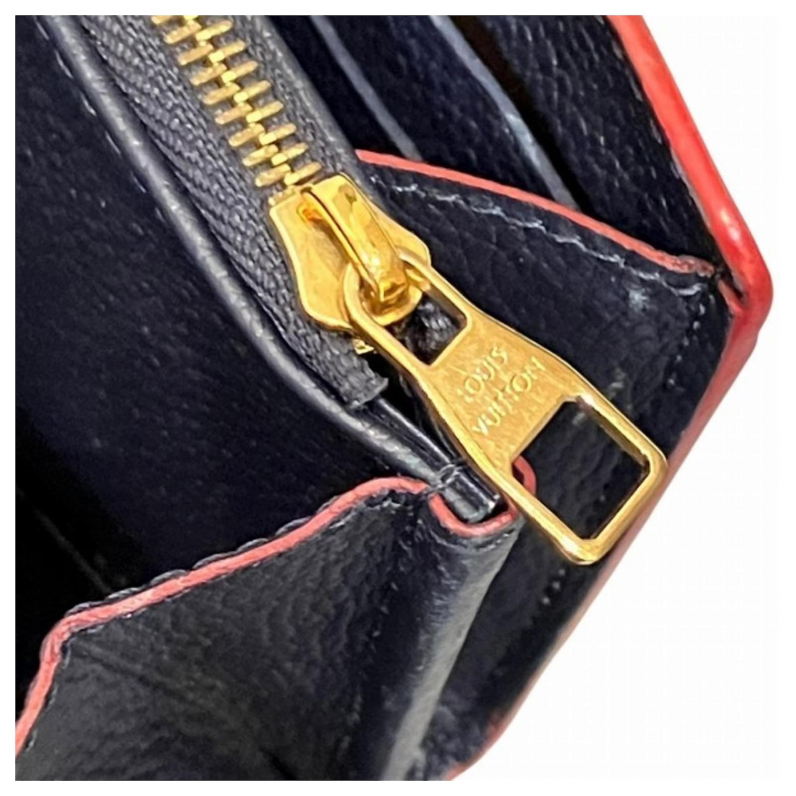 Sarah Louis Vuitton Monogram Empreinte Long Wallet Navy blue Cloth  ref.2430100