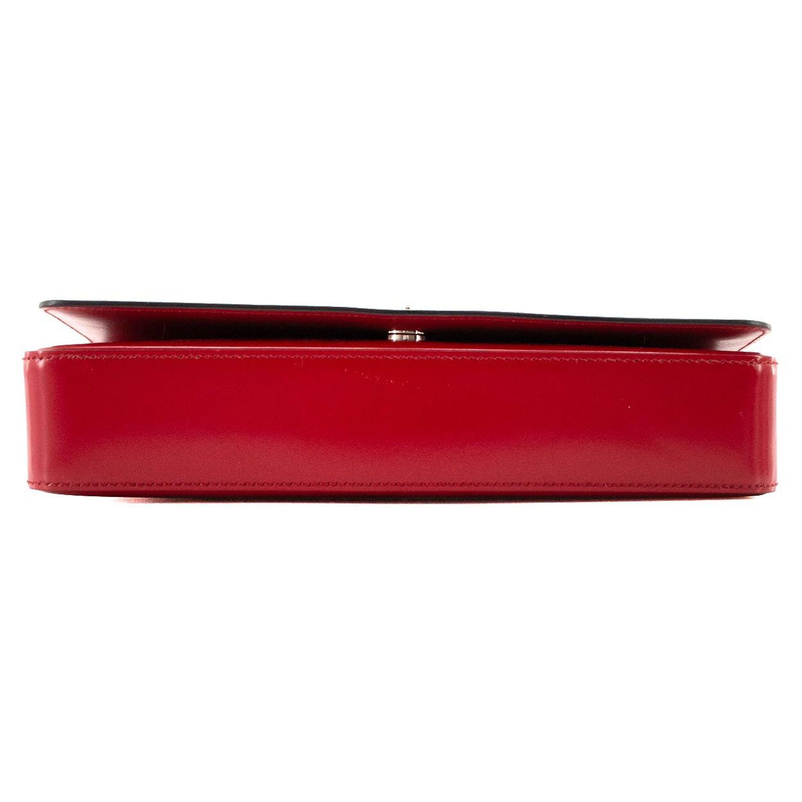 PRADA - Spazzolato Prada Red Smooth Leather Shoulder Bag ref 