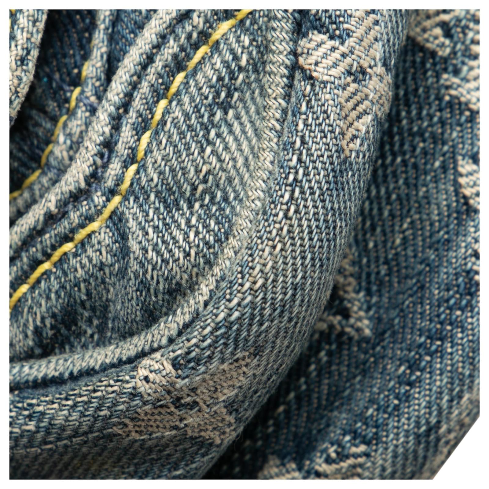 Louis Vuitton Blue Monogram Denim Bum Bag Leather Cloth ref.2431423