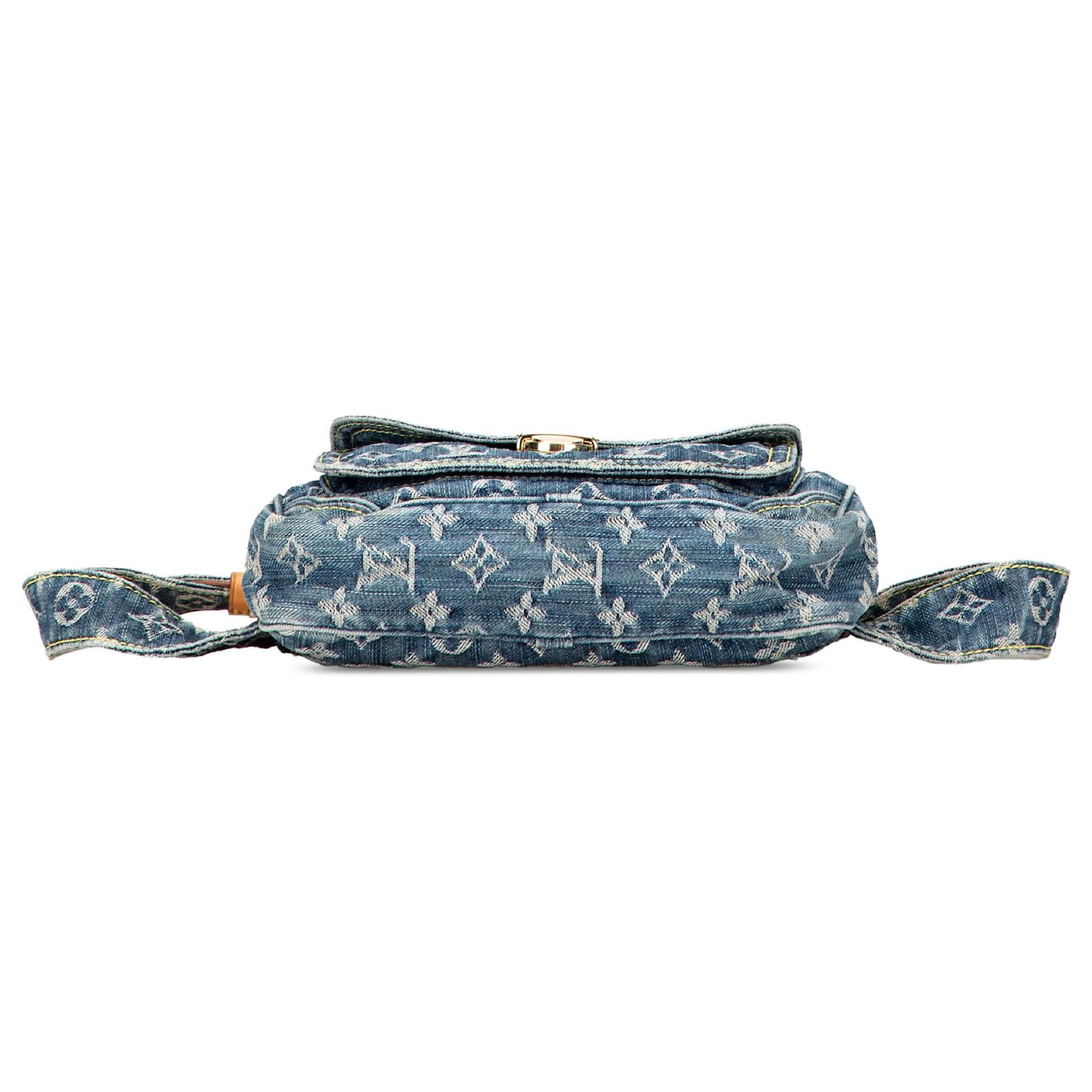 Louis Vuitton Blue Monogram Denim Bum Bag Leather Cloth ref.2431423