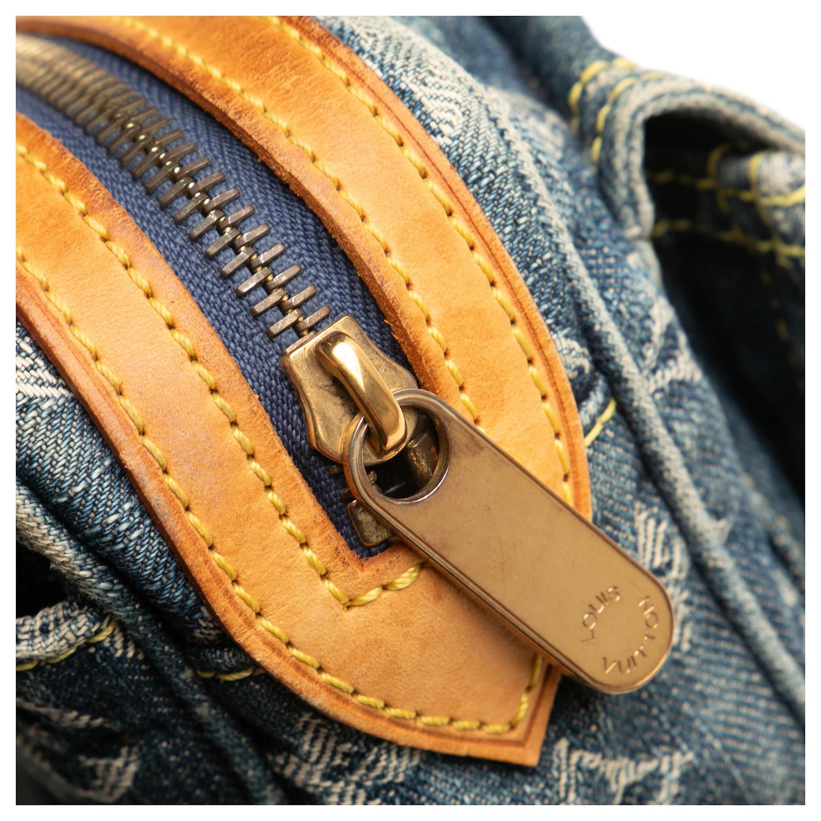 Louis Vuitton Blue Monogram Denim Bum Bag Leather Cloth ref.2431423