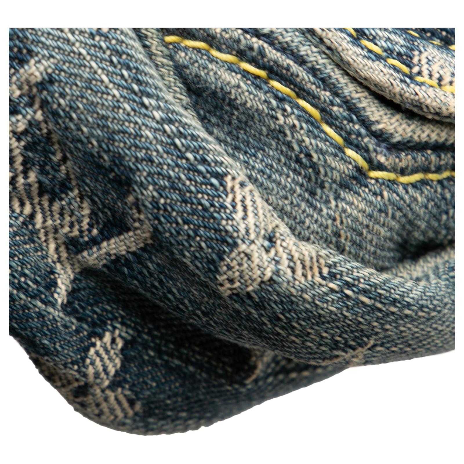 Louis Vuitton Blue Monogram Denim Bum Bag Leather Cloth ref.2431423