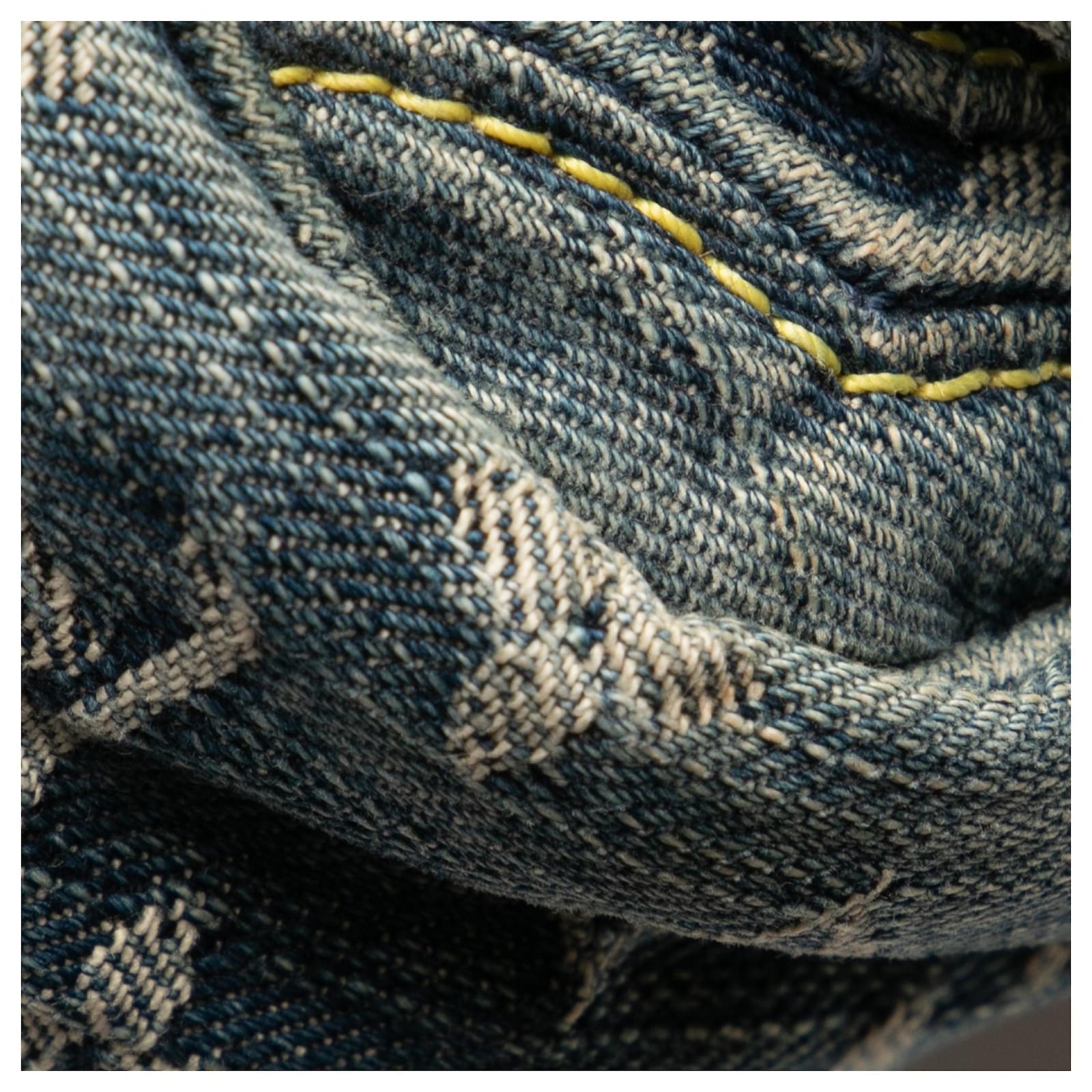 Louis Vuitton Blue Monogram Denim Bum Bag Leather Cloth ref.2431423