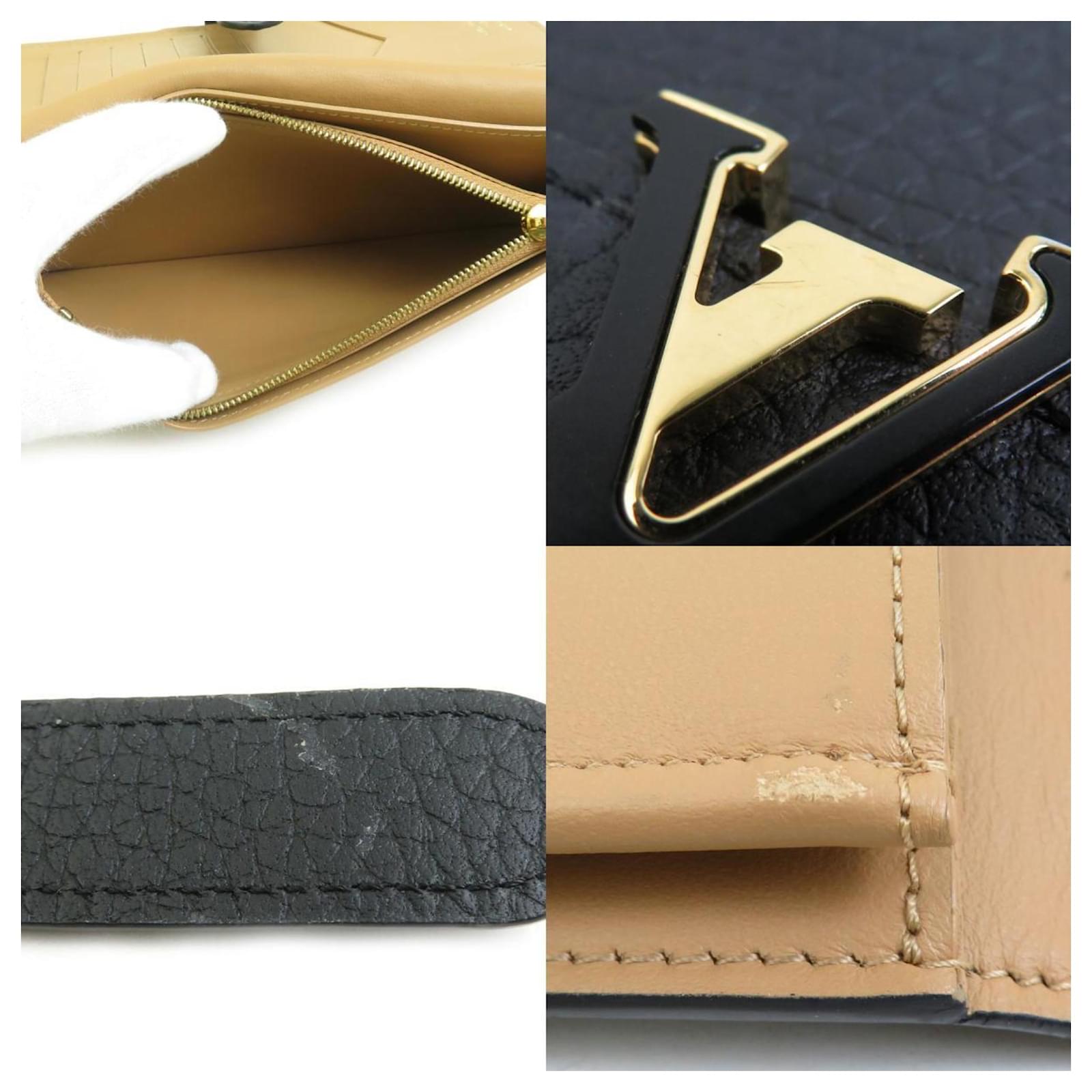 Louis Vuitton Bi-fold Long Wallet Black Leather  ref.2431601