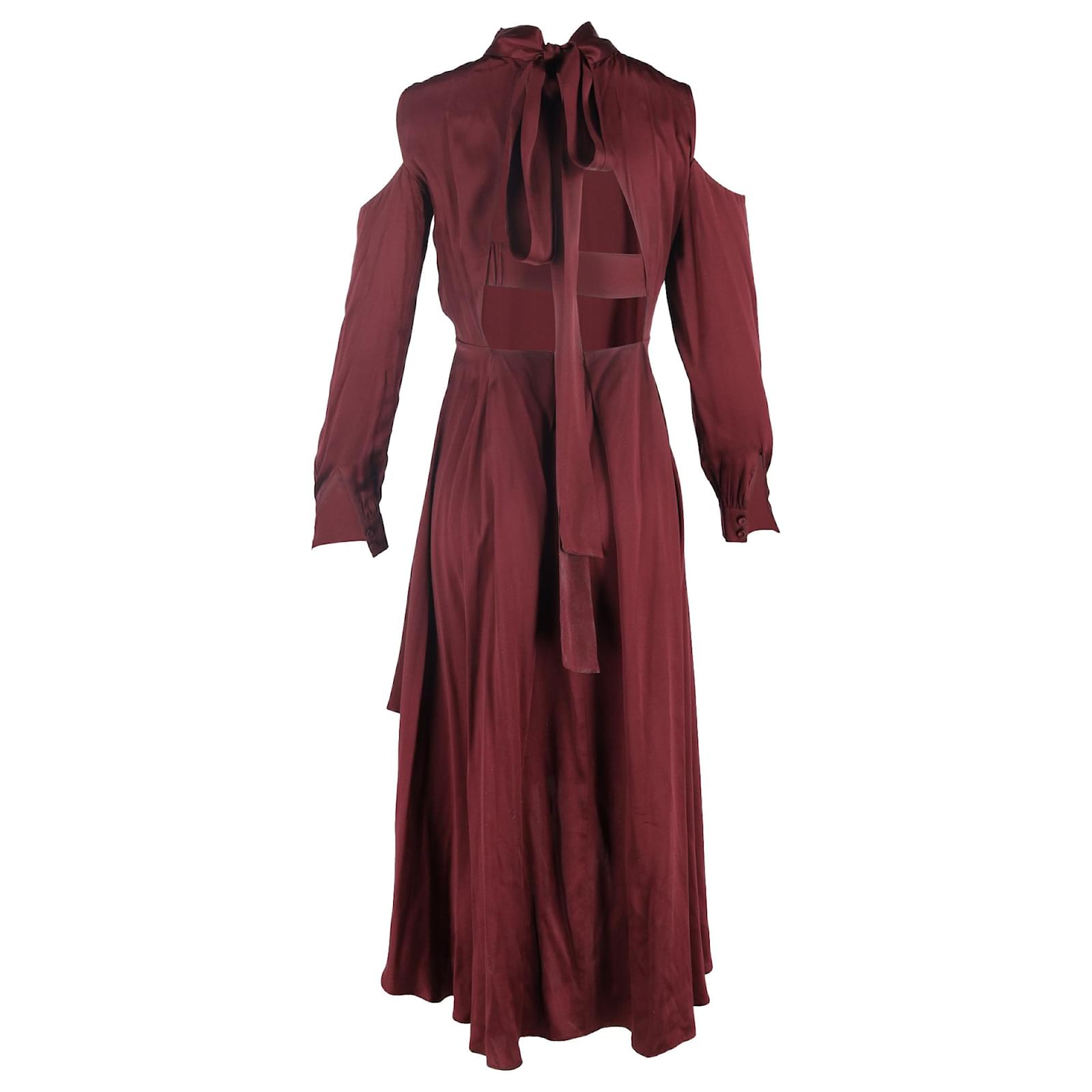 Diane von Furstenberg Cabernet Midi Dress in Burgundy Silk Red Dark red  ref.2432400 - Joli Closet