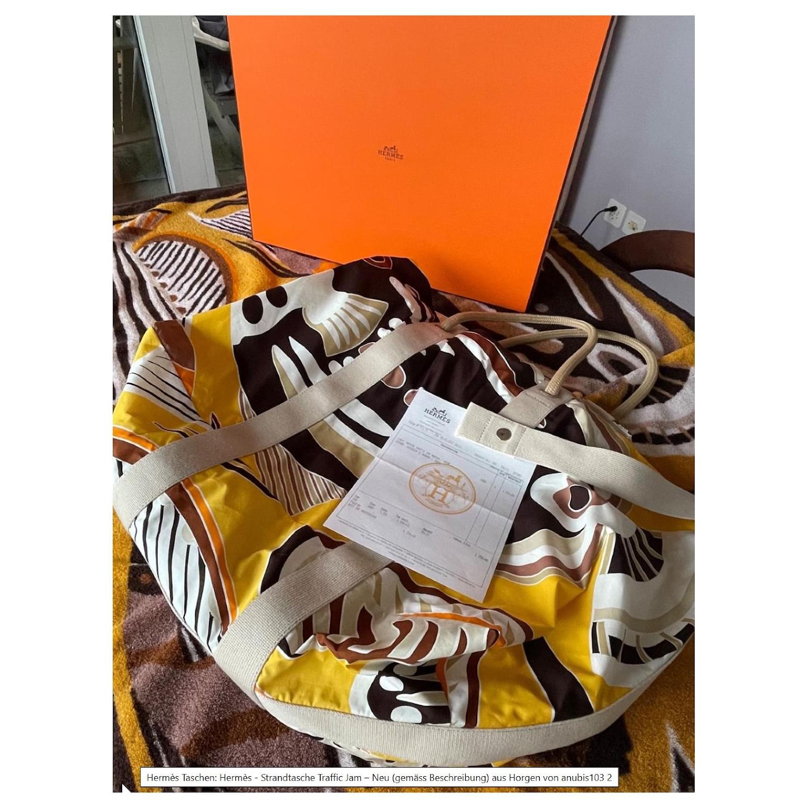 hermesエルメスTRAFFIC JAM BEACH BAG HERMES Cotton Canvas Traffic Jam Beach Bag 1424081