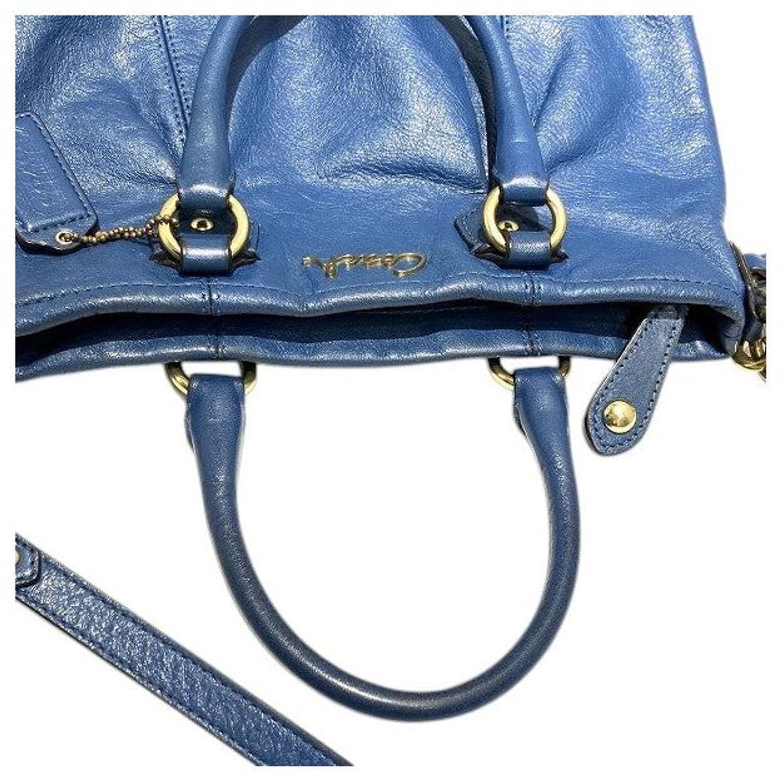 Coach Ashley Leather 2way Bag Blue ref.JC2436629 (Sold) - Joli Closet