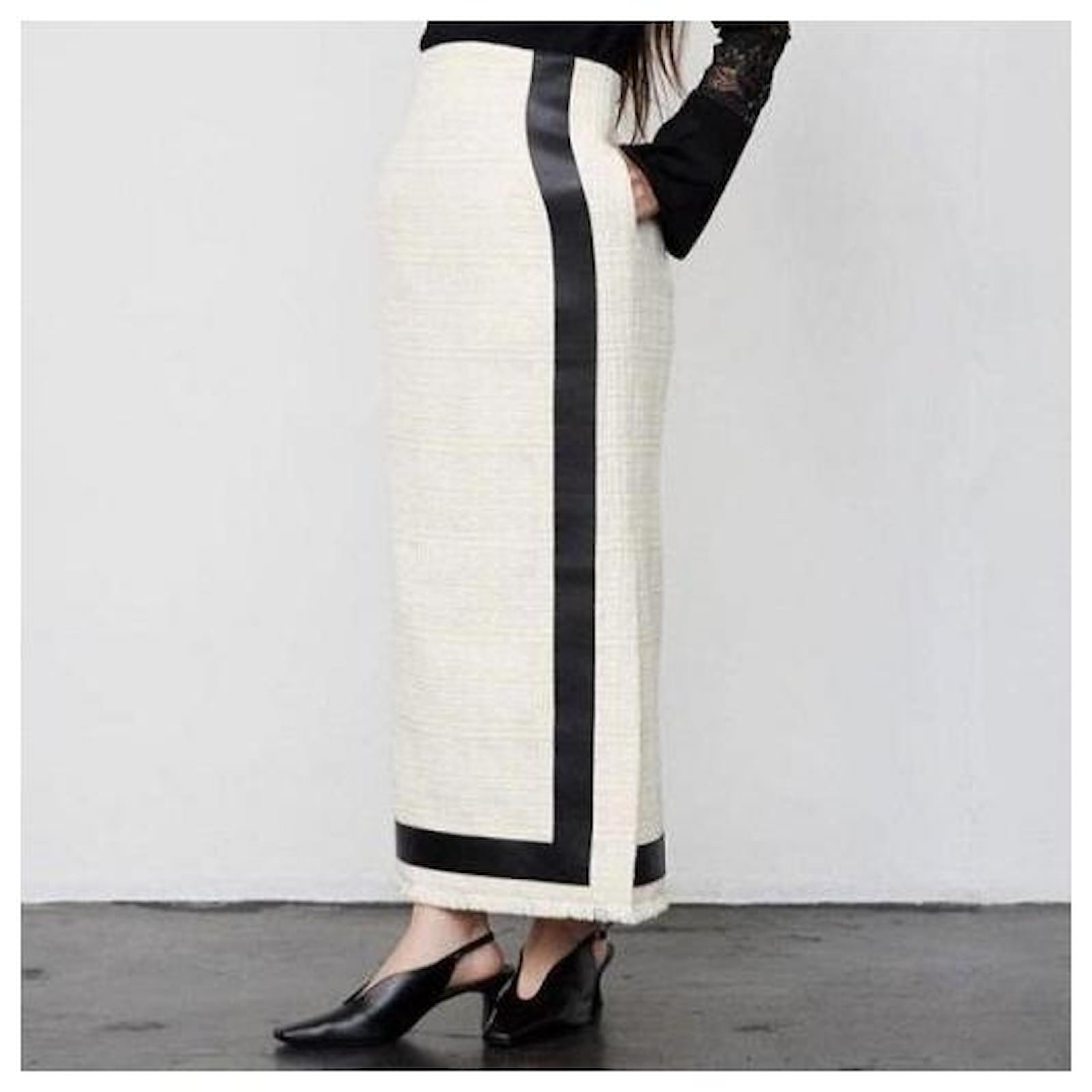 Autre Marque Mame Kurogouchi Cracted Tweed Cotton Skirt Autre Marque Mame Kurogouchi Cracted Tweed Cotton Skirt