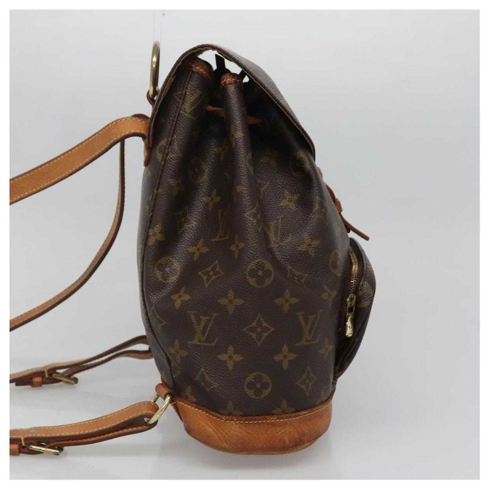 LOUIS VUITTON Monogram Montsouris MM Backpack M51136 LV Auth 146740 Louis Vuitton Ebene Monogram Coated Canvas Montsouris PM  main image 2