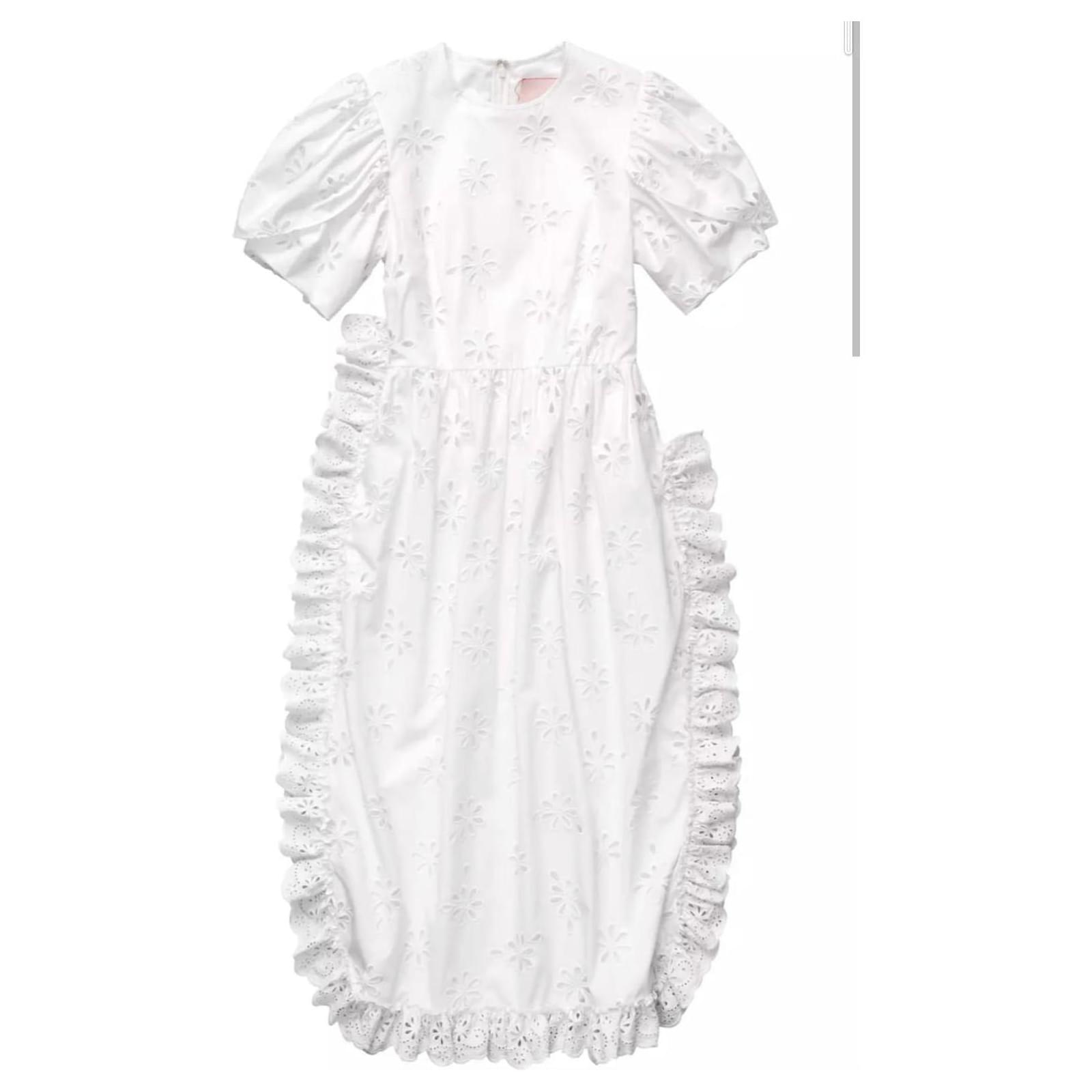 Long embroidered dress by Simone Rocha for H&M White Cotton ref.2441439 -  Joli Closet