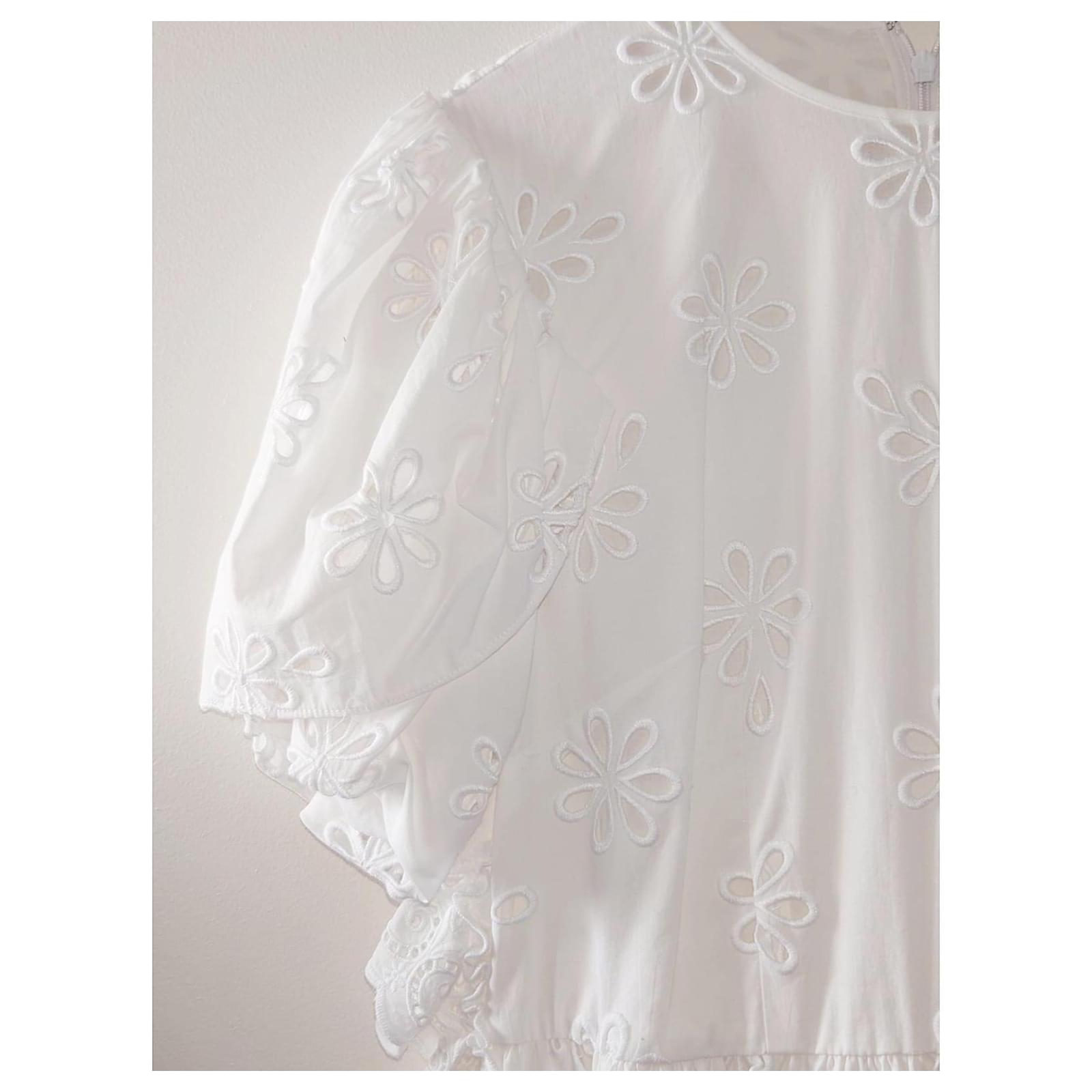 Long embroidered dress by Simone Rocha for H&M White Cotton ref.2441439 - Joli Closet Long embroidered dress by Simone Rocha for H&M White Cotton ref.2441439 - Joli Closet