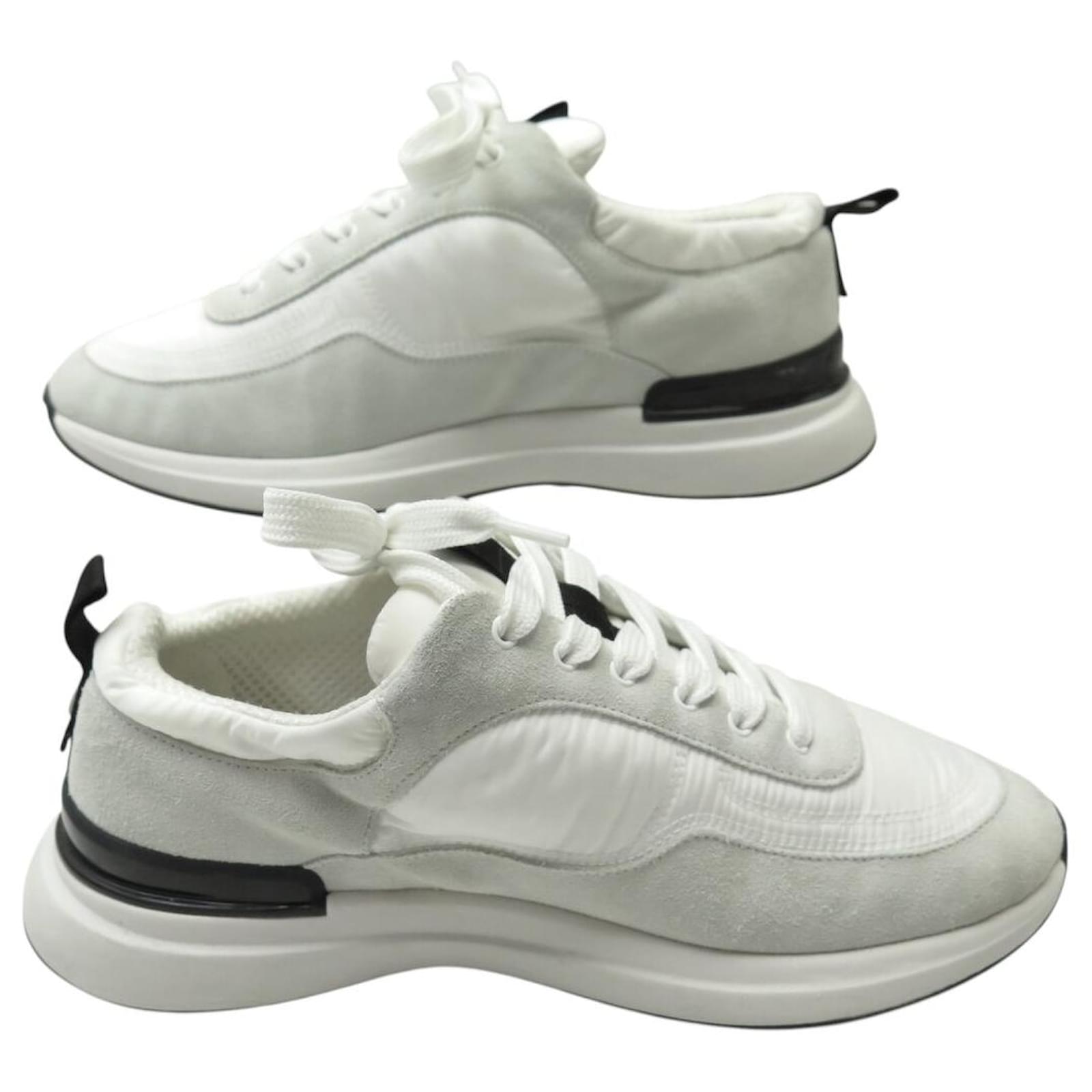 CHANEL G37122 TRAINER LOGO CC 39.5 SNEAKERS WHITE SHOES Cloth ref