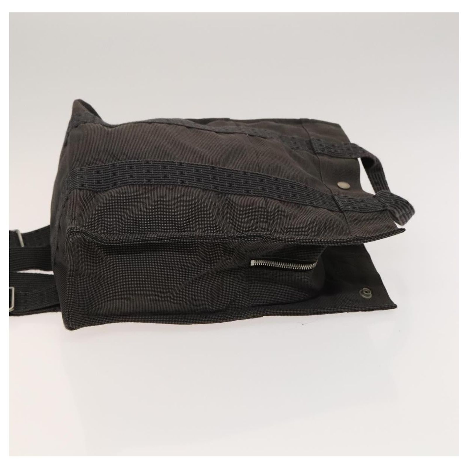 Hermès HERMES Her Line Add PM Backpack Canvas Gray Silver 