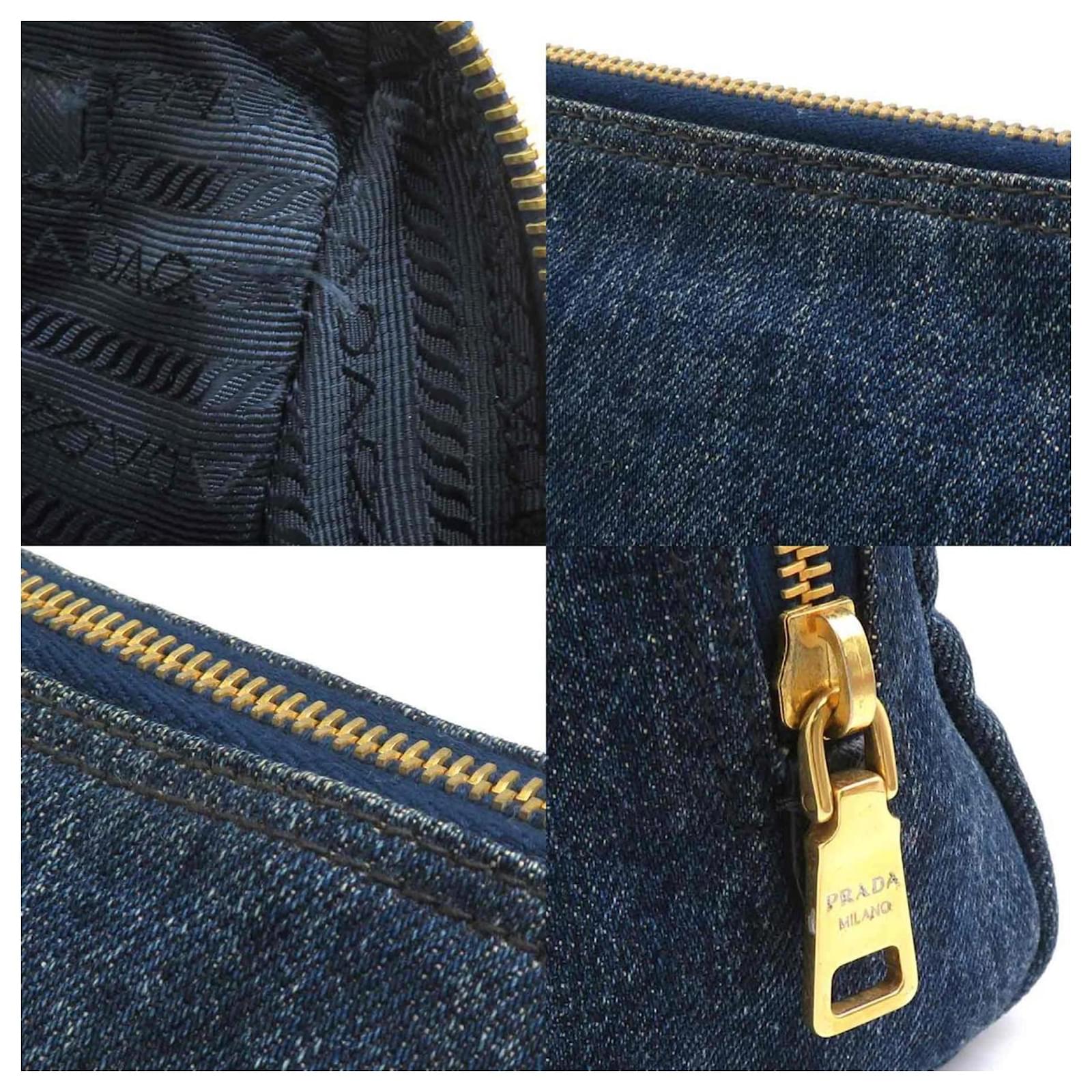 Prada Denim Pouch Bag Blue ref.2446766 - Joli Closet