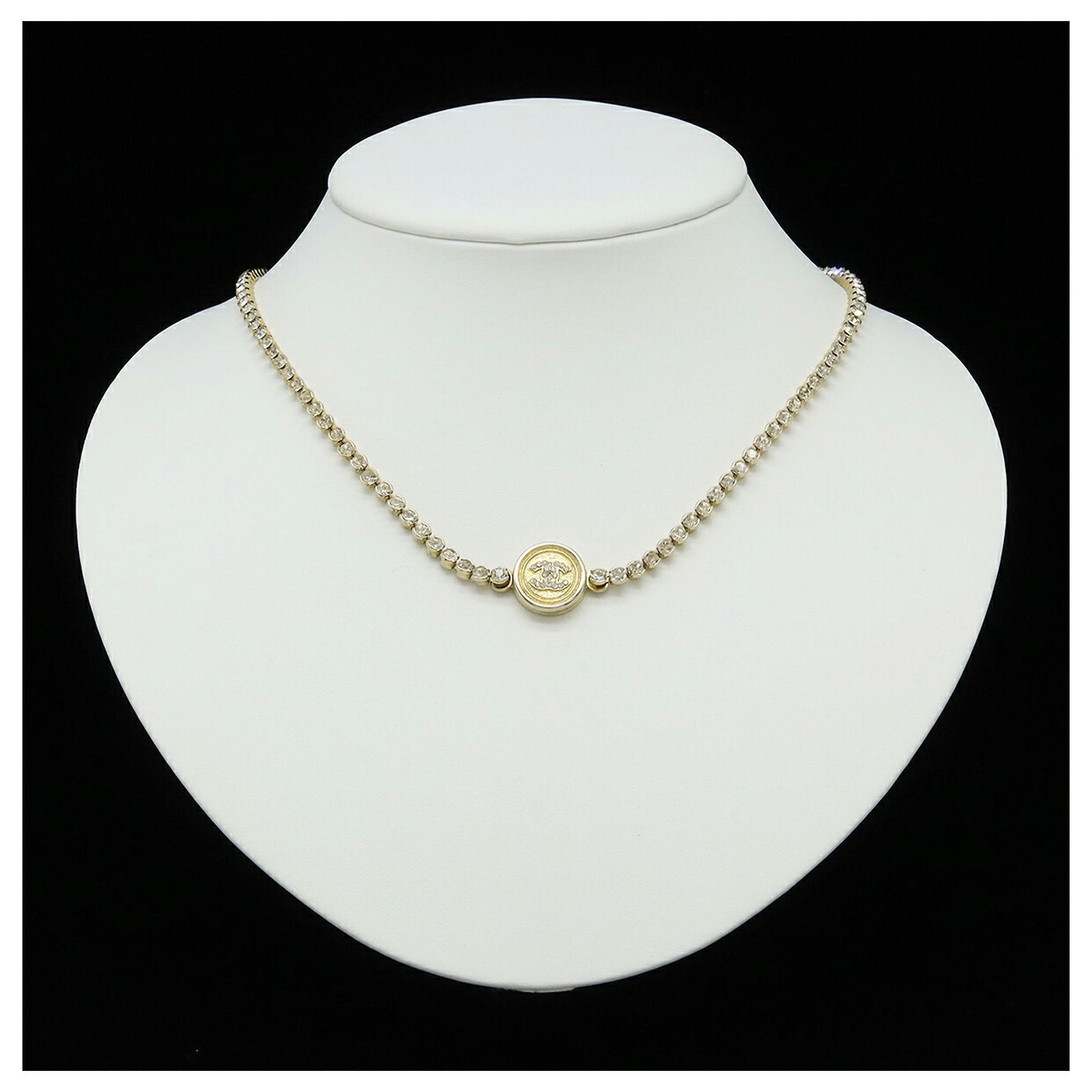 Chanel Coco Mark Logo Choker Necklace #279549C12B Chanel Coco Mark Choker Necklace with Rhinestones, B24K  main image 4