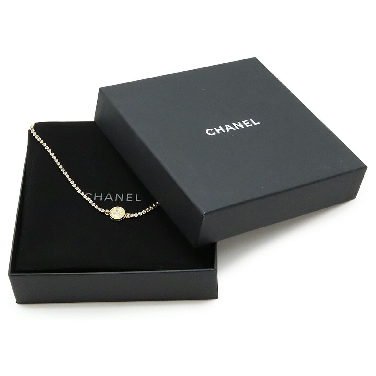 Chanel Coco Mark Logo Choker Necklace #279549C12B Chanel Coco Mark Choker Necklace with Rhinestones, B24K  main image 3