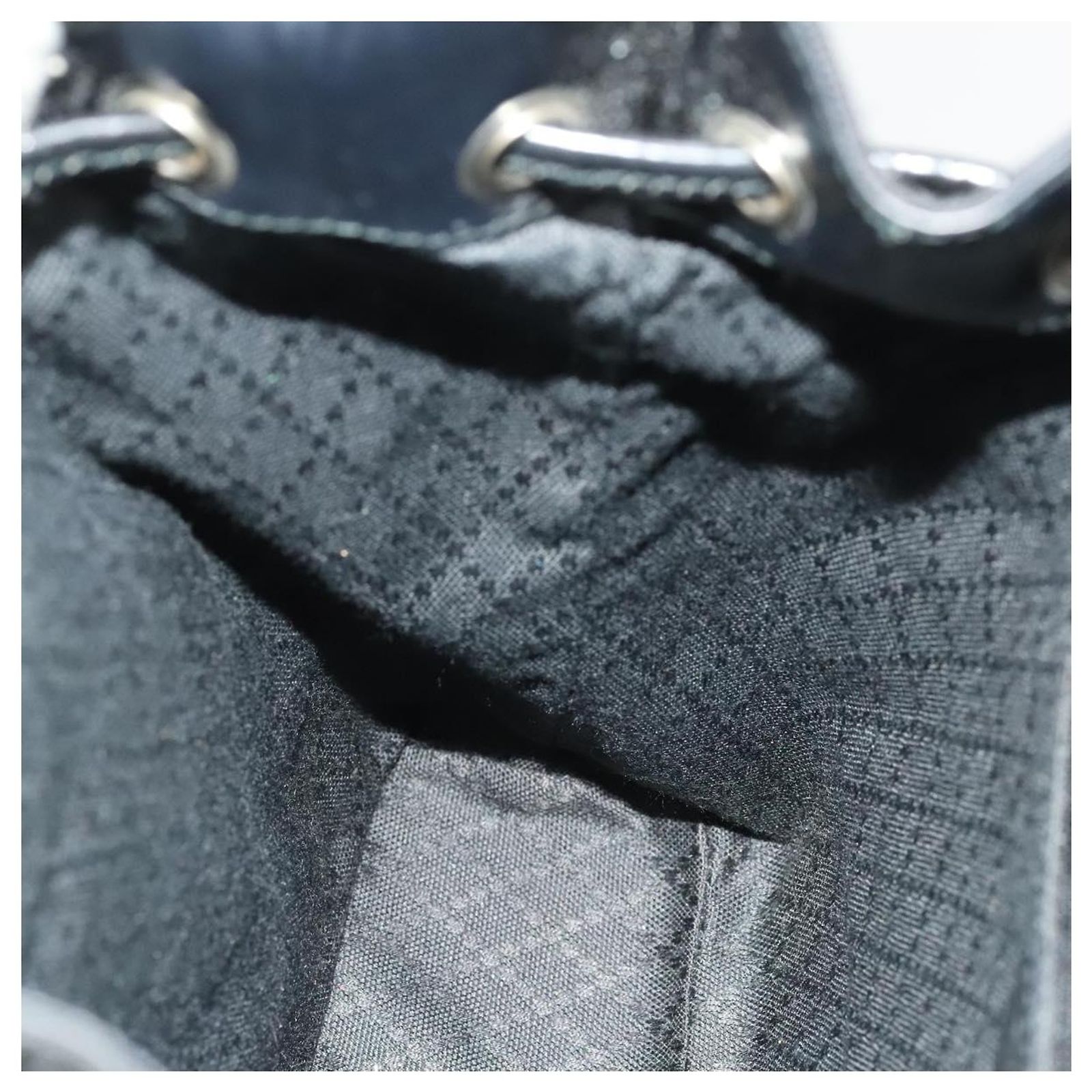 GUCCI Bamboo Backpack Nylon Black Silver 03 2265 0030 Auth bs28427 Gucci Bamboo Nylon Exterior Bags & Handbags for Women for  main image 4