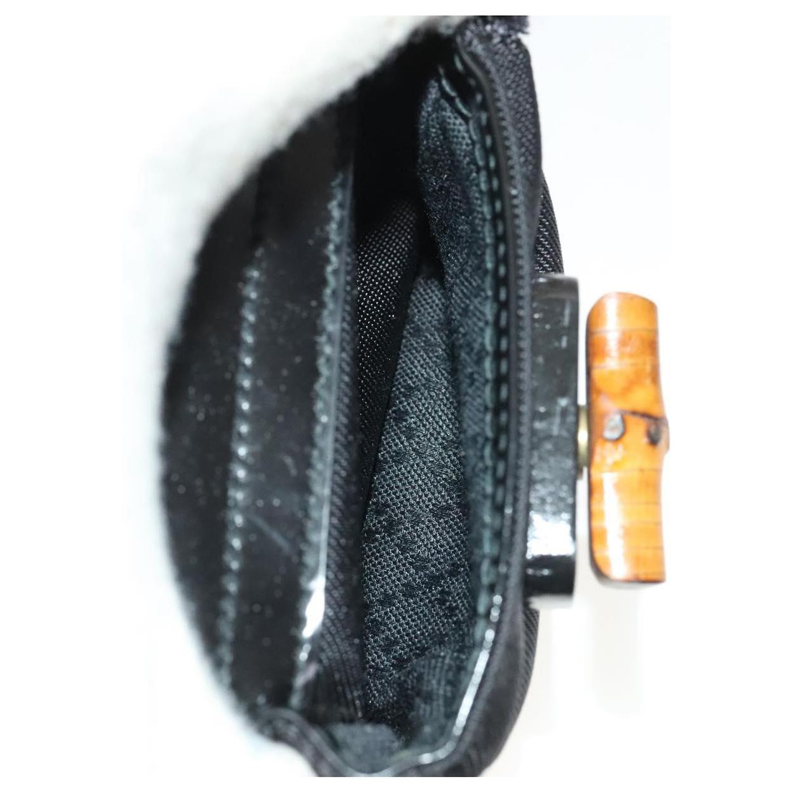 GUCCI Bamboo Backpack Nylon Black Silver 03 2265 0030 Auth bs28427 Gucci Bamboo Nylon Exterior Bags & Handbags for Women for  main image 3
