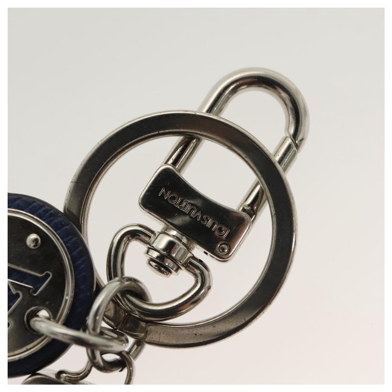 LOUIS VUITTON Taigalama Porte Cles Neo LV Club Charm Blue  LOUIS VUITTON Monogram Eclipse Porte Cles Neo LV Club Charm M69475 Auth BD2261 main image 0
