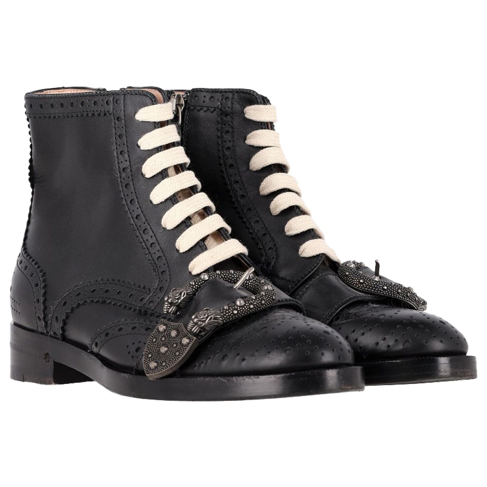 Gucci Queercore Brogue Boots Queercore leather boots Gucci Black size 9 UK in Leather  main image 3