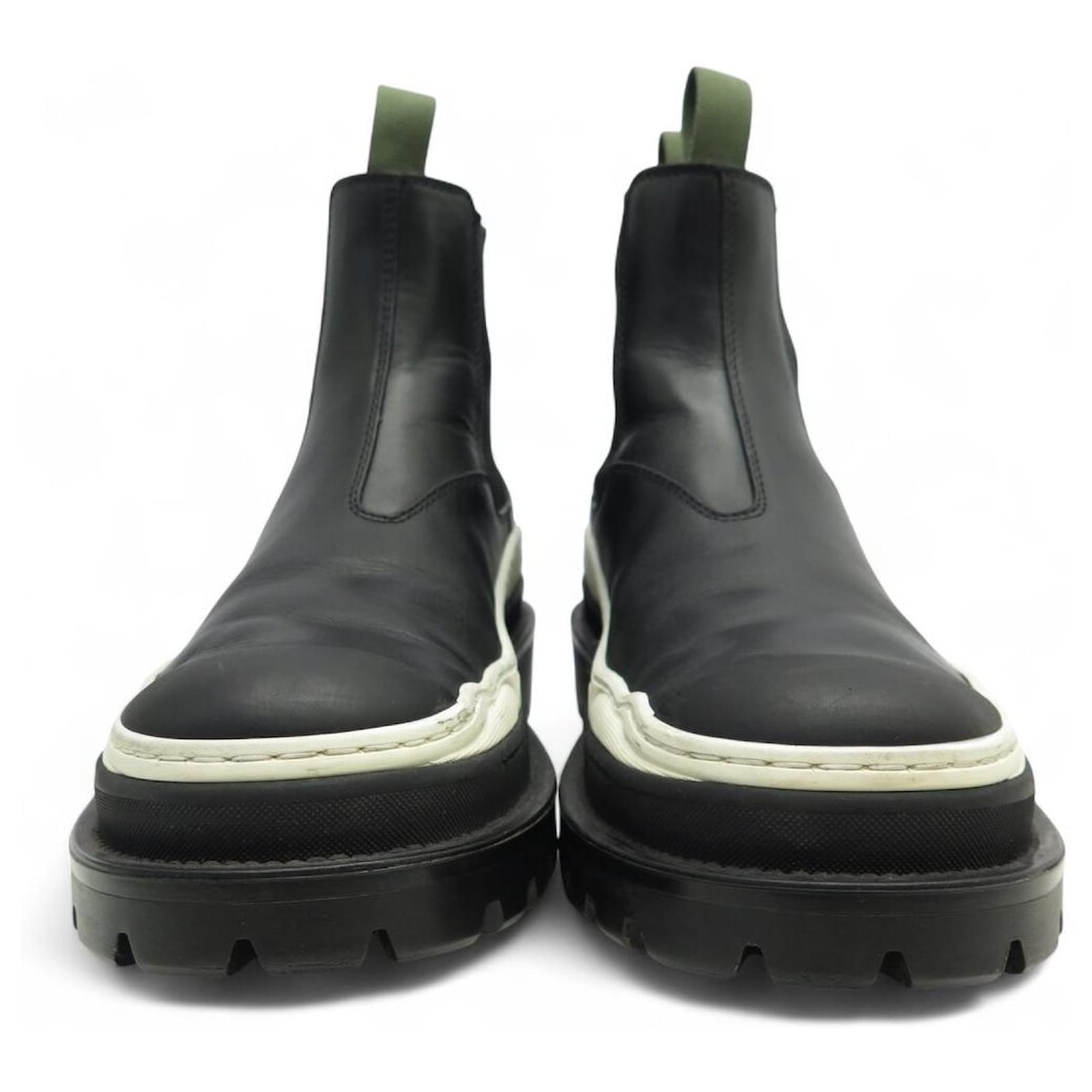 DIOR X SACAI EXPLORER CHELSEA BOOTS 42 BLACK LEATHER ref.2454828