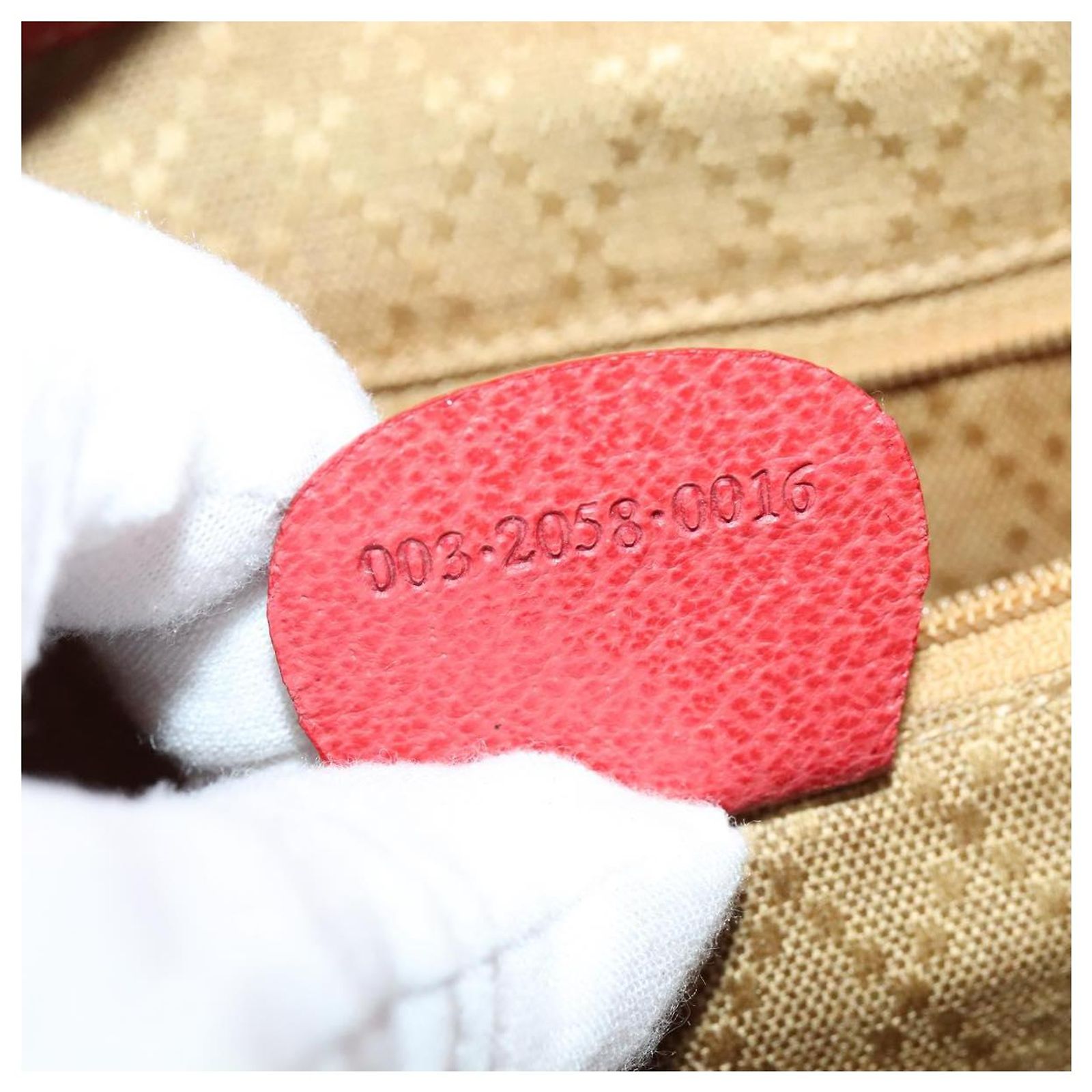 GUCCI Bamboo Backpack Suede Red Gold 003 2058 0016 Auth th6525 Gucci Vintage Red Suede and Leather Bamboo Backpack Shoulder Bag main image 4
