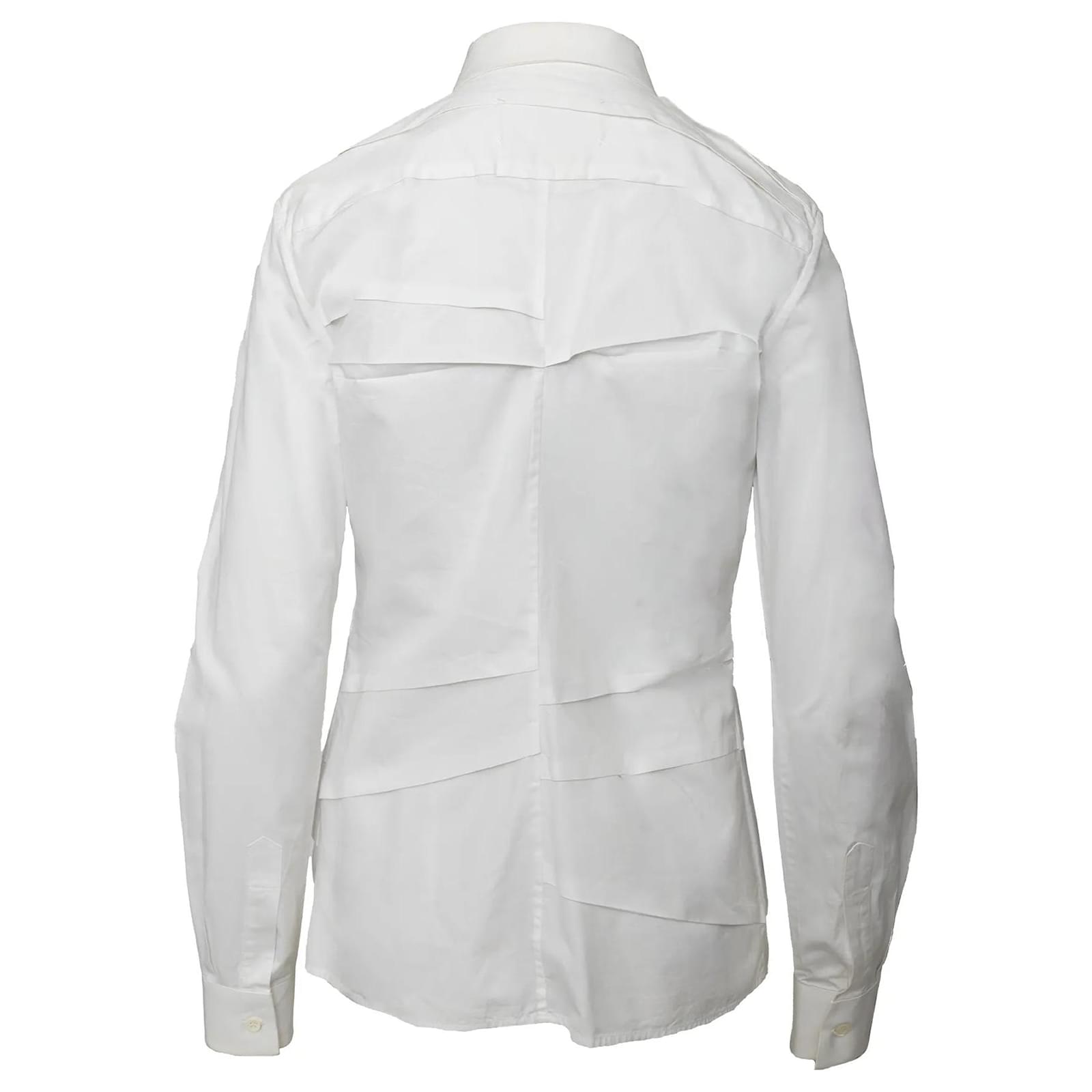 Maison Martin Margiela Maison Margiela Pleated Shirt White Cotton